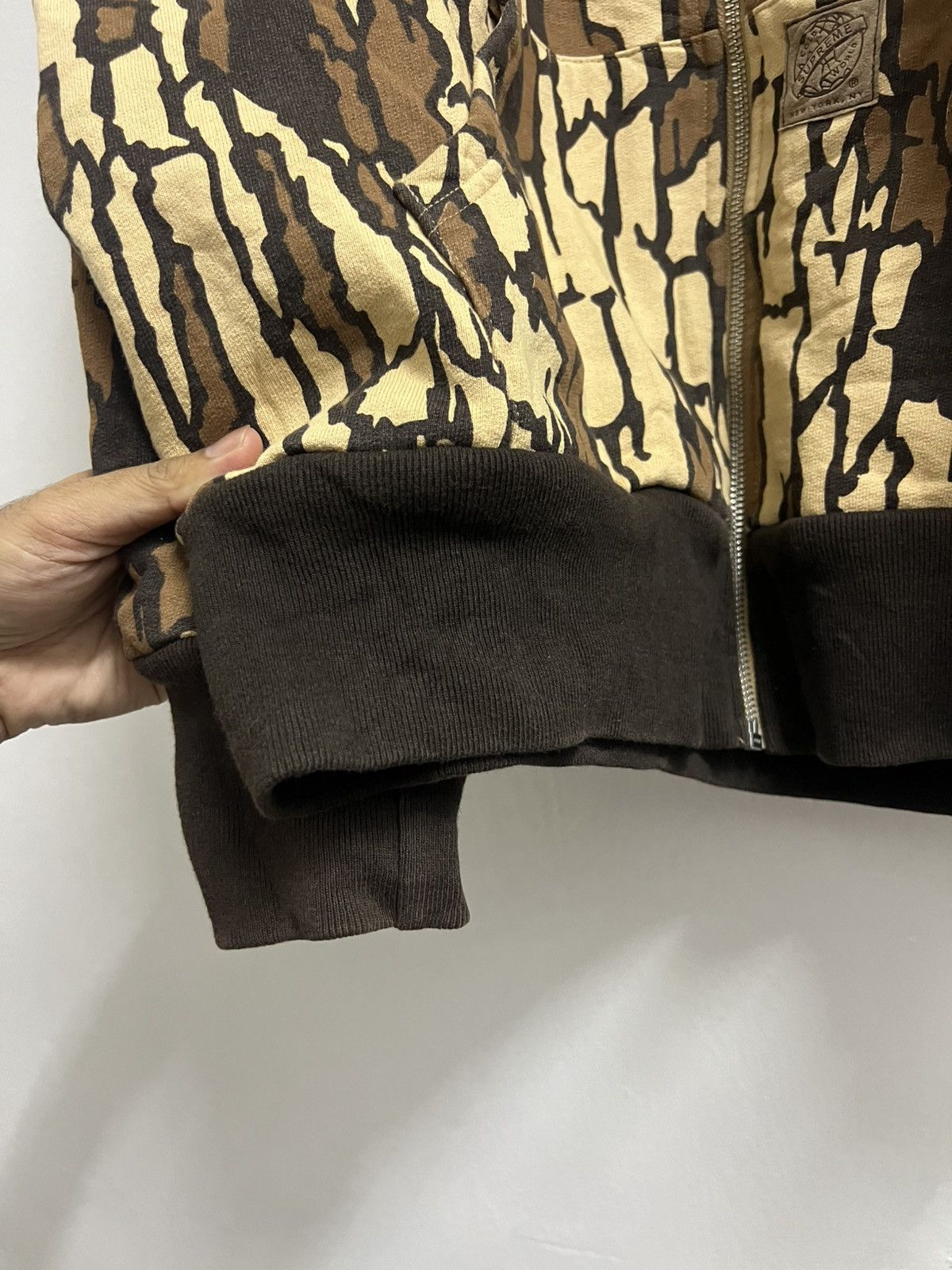 Supreme Vintage Supreme tree bark thermal zip-up Size US L / EU 52-54 / 3 - 4 Thumbnail