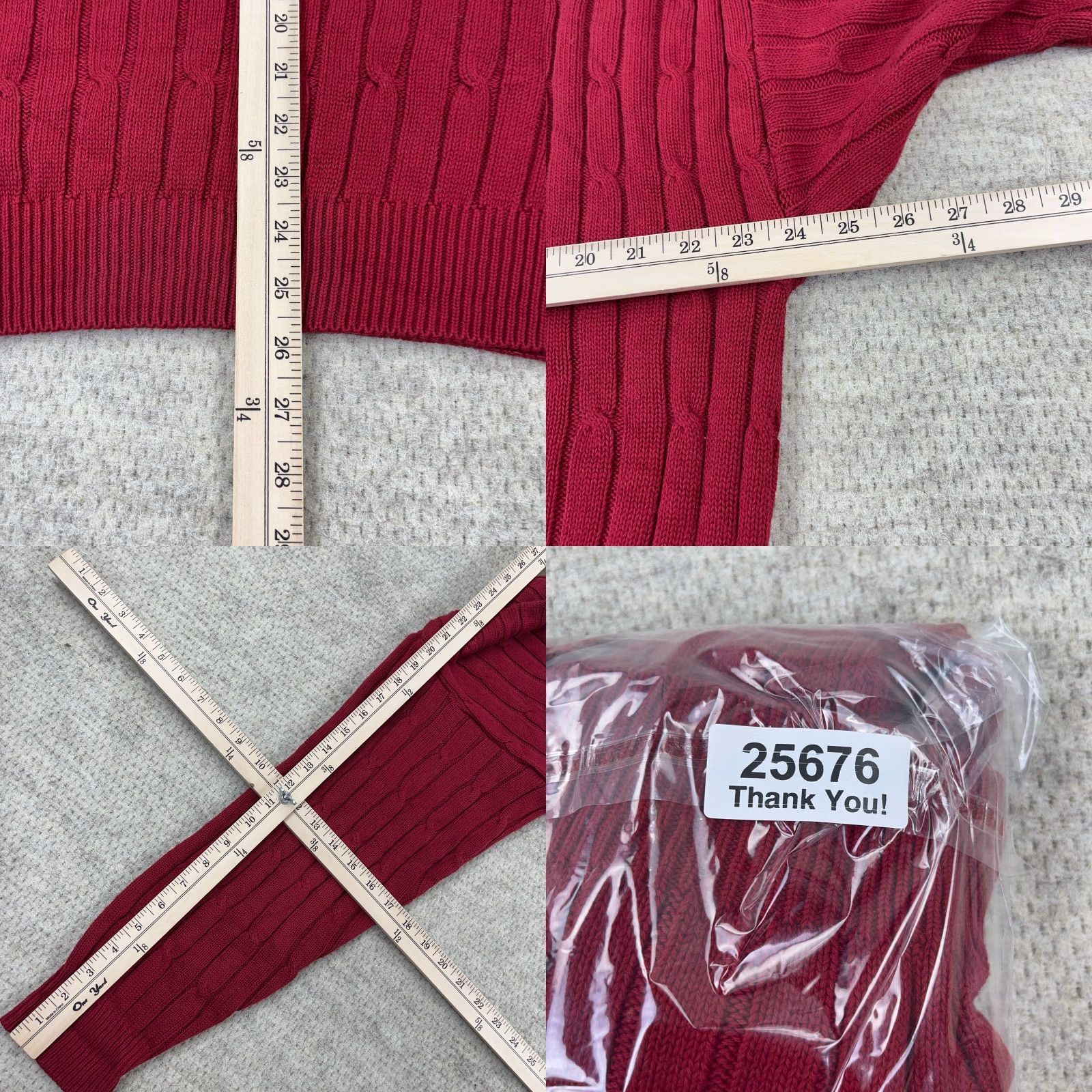 Izod VINTAGE IZOD Sweater Men L Red Cable Knit Crew Neck Golf Grandpa USA 80s Size US L / EU 52-54 / 3 - 8 Thumbnail