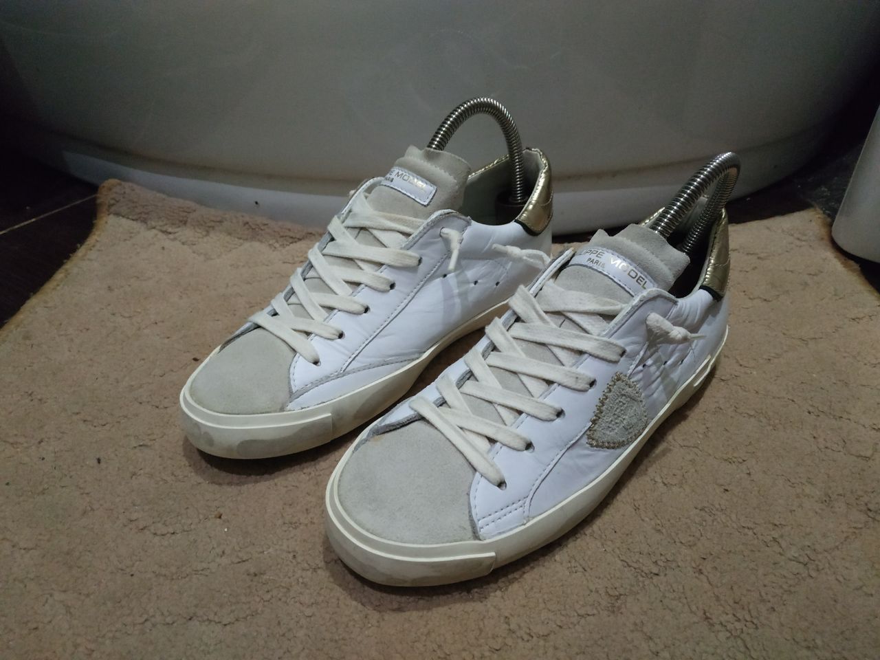 Philippe Model Philippe Model PRHX/78 EDT White Gold Leather Sneakers 38 Size US 7.5 / IT 37.5 - 8 Thumbnail