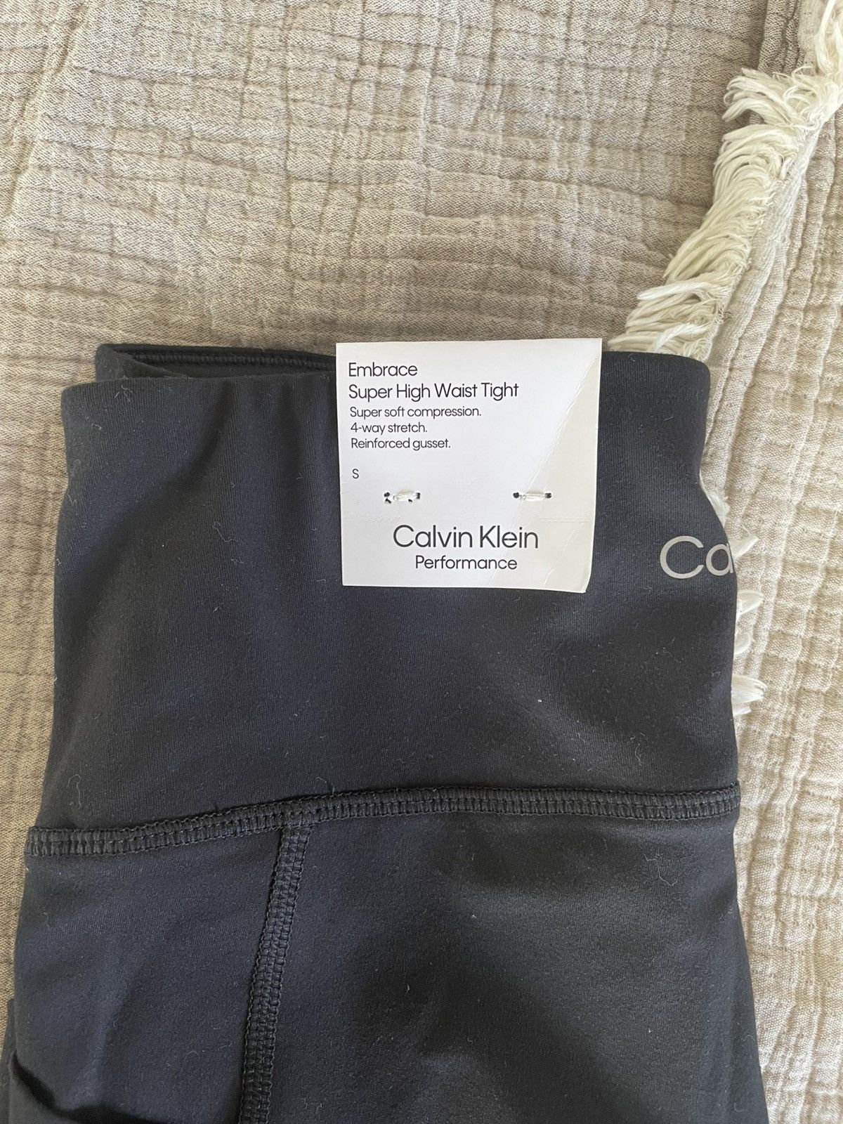Calvin Klein Black Super High Waist Tight Size 35" - 2 Thumbnail