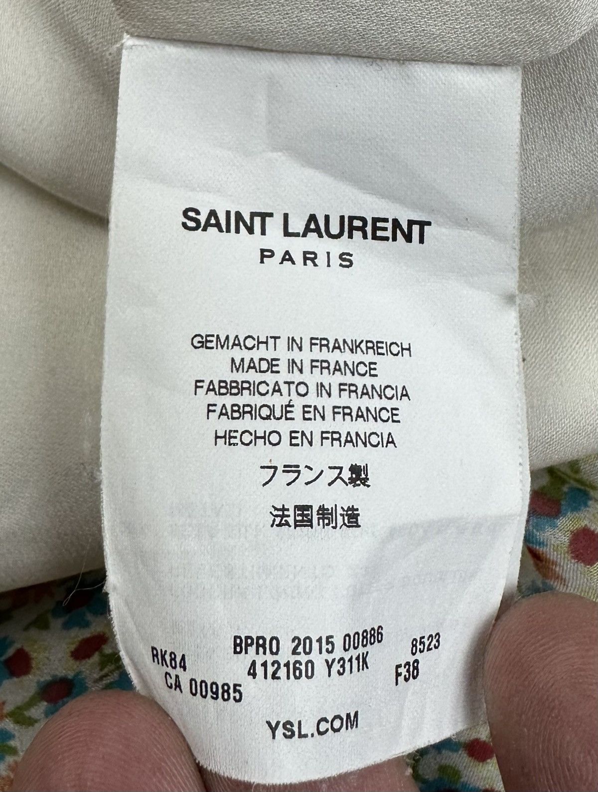 Saint Laurent Paris Saint Laurent Paris Silk Flower Button Up Dress Size M / US 6-8 / IT 42-44 - 9 Thumbnail
