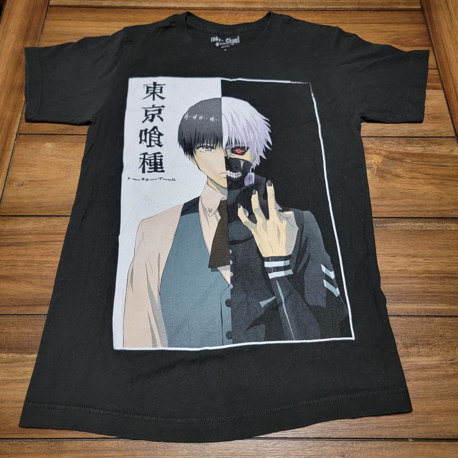 Other Tokyo Ghoul Black Unisex Tee Kaneki Split Face - Size Small Size US S / EU 44-46 / 1 - 1 Thumbnail