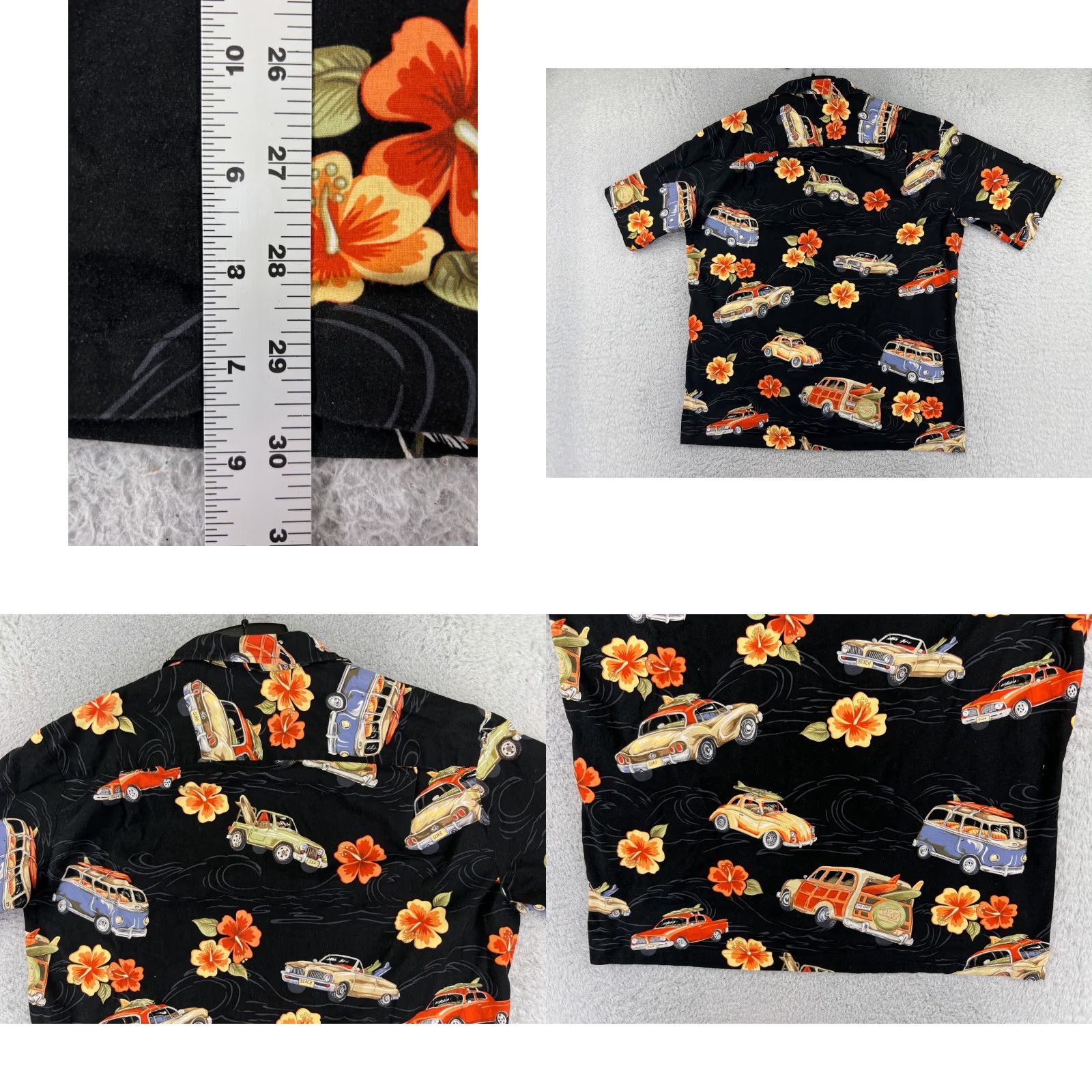 Vintage Pacific Legend Shirt Mens XL Black Floral Classic Cars Hawaiian Cotton Size US XL / EU 56 / 4 - 9 Thumbnail