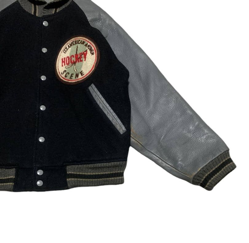 Vintage Vintage Hockey Scene Sleeve Leather Wool Varsity Jacket Size US M / EU 48-50 / 2 - 3 Thumbnail