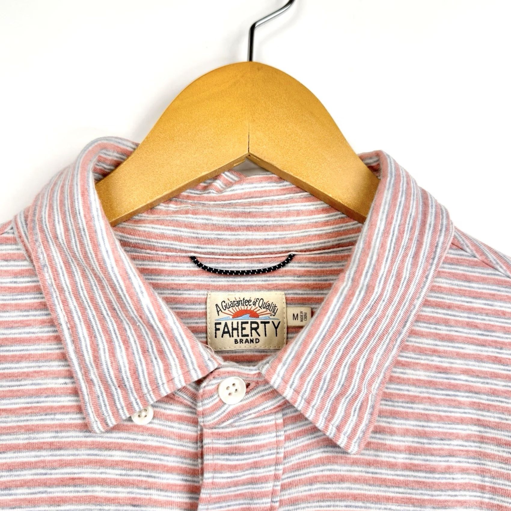 Faherty Faherty Shirt Mens Medium The Movement Polo Short Sleeve Striped Golf Size US M / EU 48-50 / 2 - 2 Thumbnail