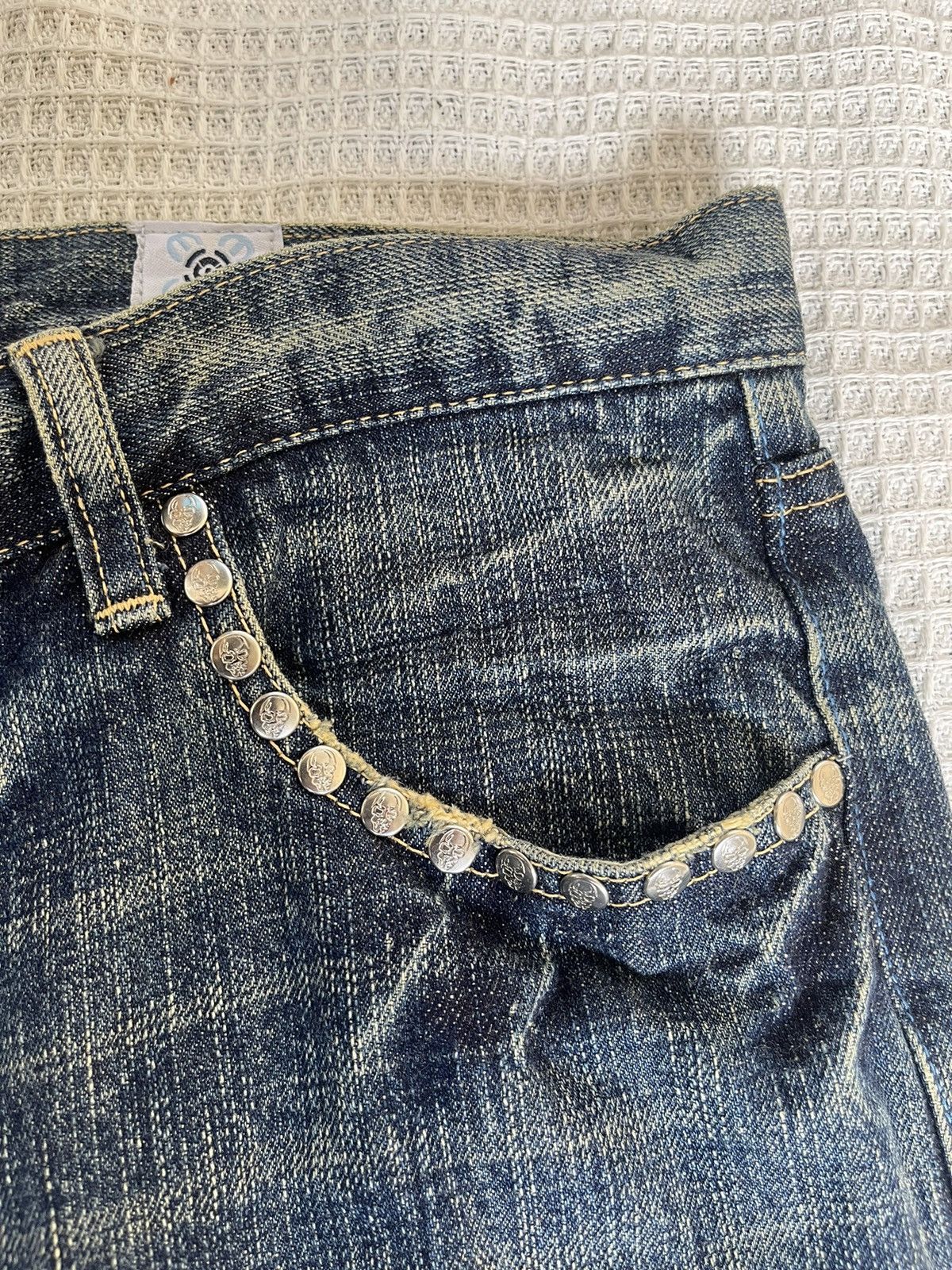 Kentucky Boy Tyler Rare‼️Vintage🔥WESTOPIA🔥Distressed Denim Skull Punk Design Size US 35 - 11 Thumbnail