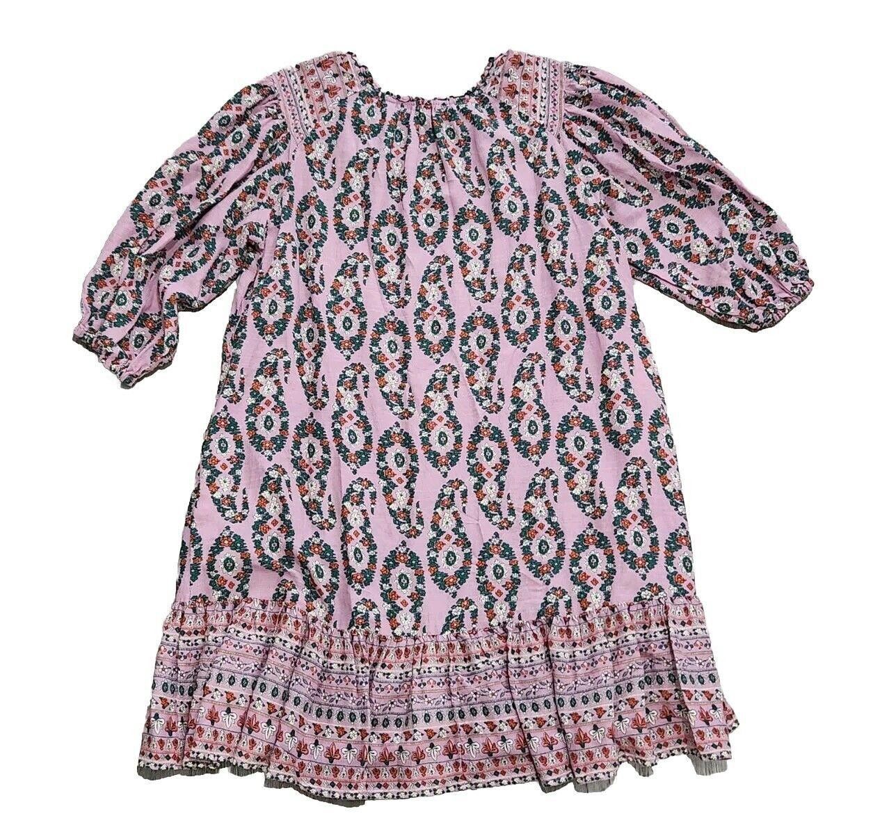 Designer Knox Rose Dress Medium Purple Floral Peasant Boho Hippie Size M / US 6-8 / IT 42-44 - 2 Thumbnail