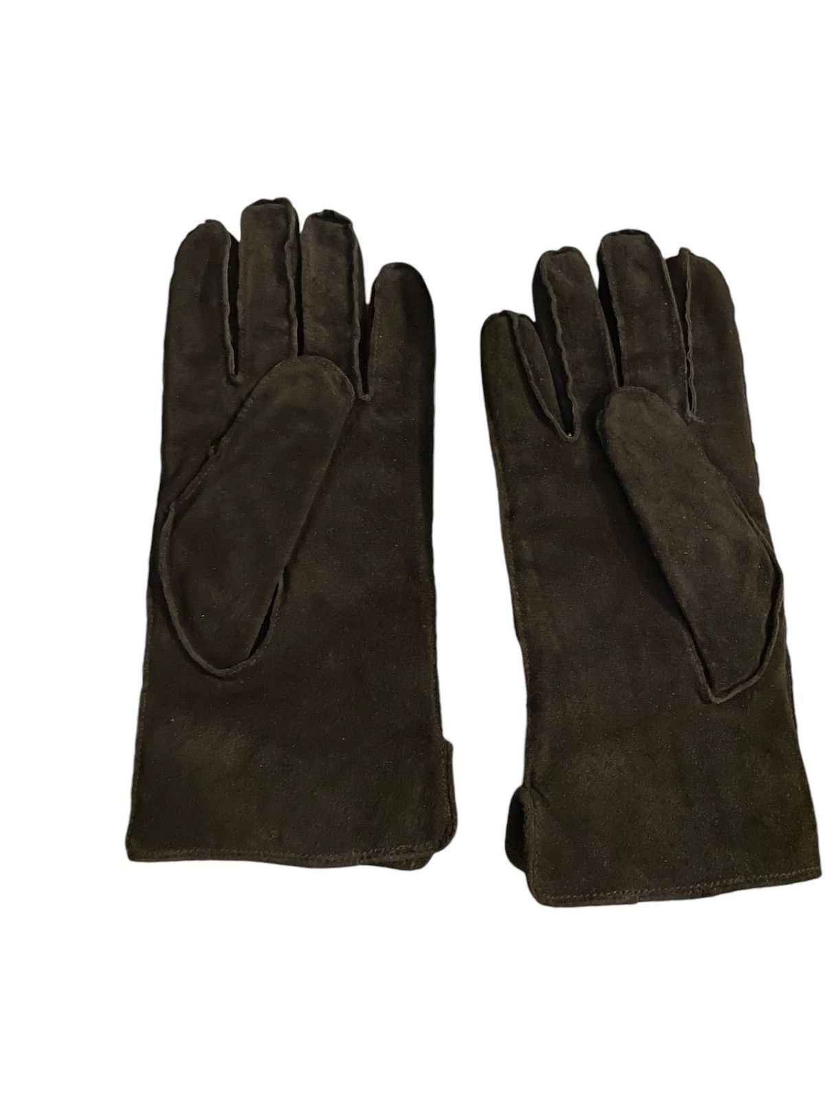 Vintage Vintage black suede gloves with fleece lining, L, EUC Size ONE SIZE - 2 Thumbnail