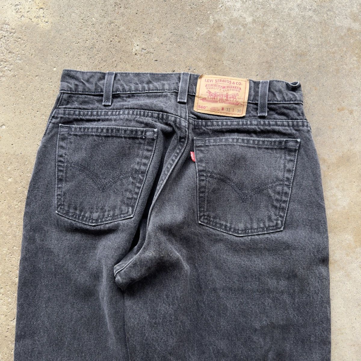Levi's 90s Levi's 560 Faded Black Jeans ERD Grunge Chrome Size US 31 - 4 Thumbnail
