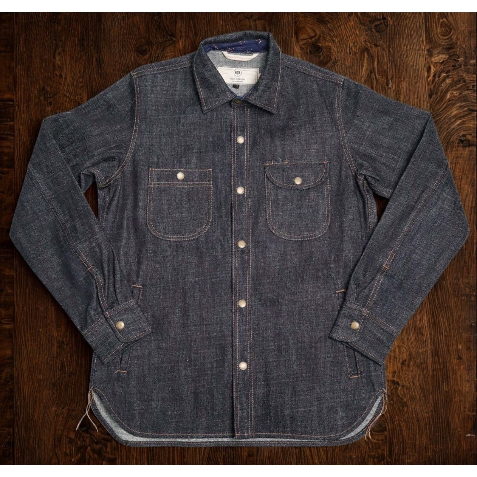 Rogue Territory Rogue Territory Cryptic Japanese Selvedge Denim Shirt 2XL Size US XXL / EU 58 / 5 - 1 Thumbnail
