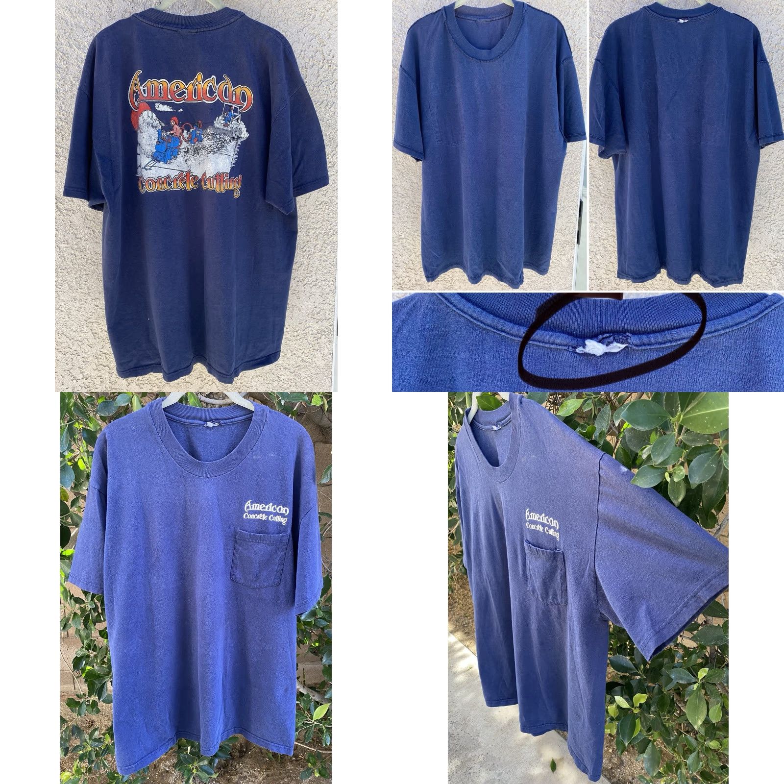 Vintage VINTAGE American Pocket Tee Graphic Graphic T-Shirt XL Blue USA 90s Mens Short Sleeve Crew Neck Pockets Back Graphic 1990s Size US XL / EU 56 / 4 - 11 Thumbnail