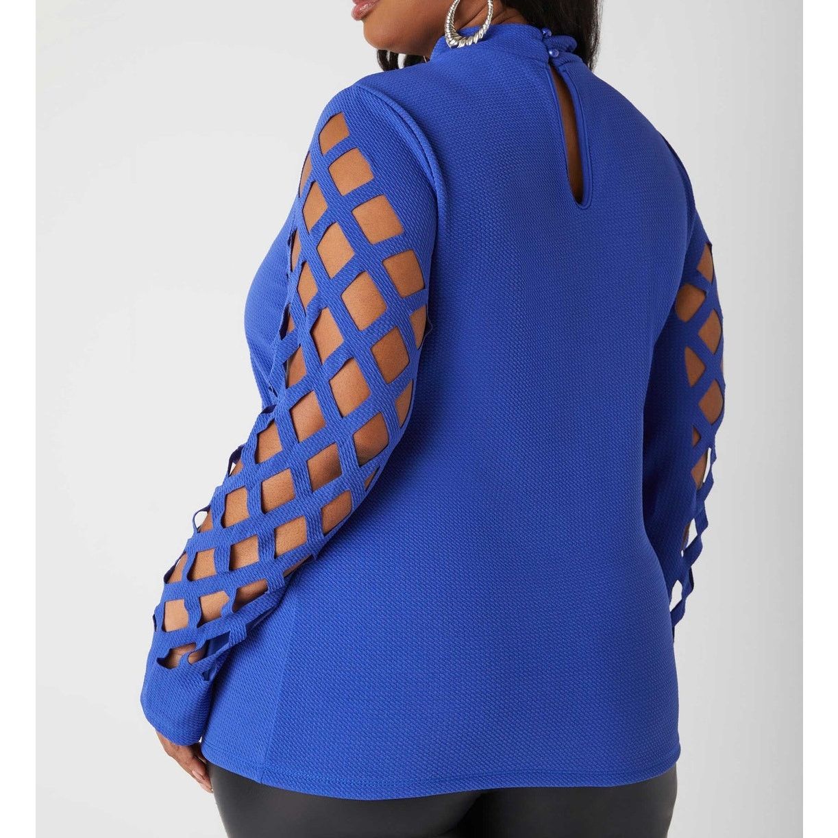 Other PLUS Size 5X | Womens Cutout Textured Stretch Knit Top | NWT Size 4XL / US 24-26 - 2 Thumbnail