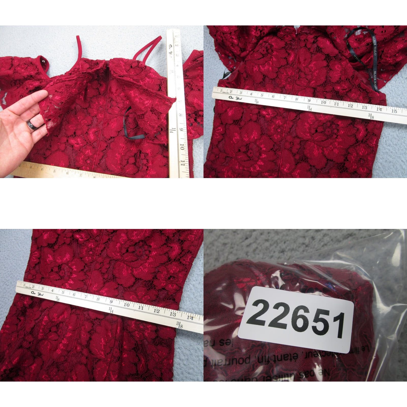 Black Halo Black Halo Dress Womens 4 Red Floral Lace Cold Shoulder Ruffle Sheath Cocktail Size S / US 4 / IT 40 - 9 Thumbnail