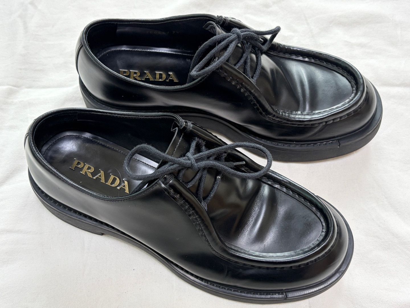 Prada PRADA Opaque Brushed Leather Lace-up Shoes Size US 10.5 / EU 43-44 - 7 Thumbnail