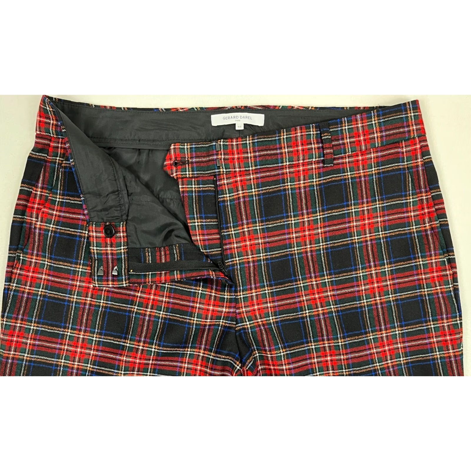 Gerard Darel Women's Gerard Darel Paris Pants Tartan Plaid Wool Blend Sz 46 Size 32" / US 10 / IT 46 - 4 Thumbnail