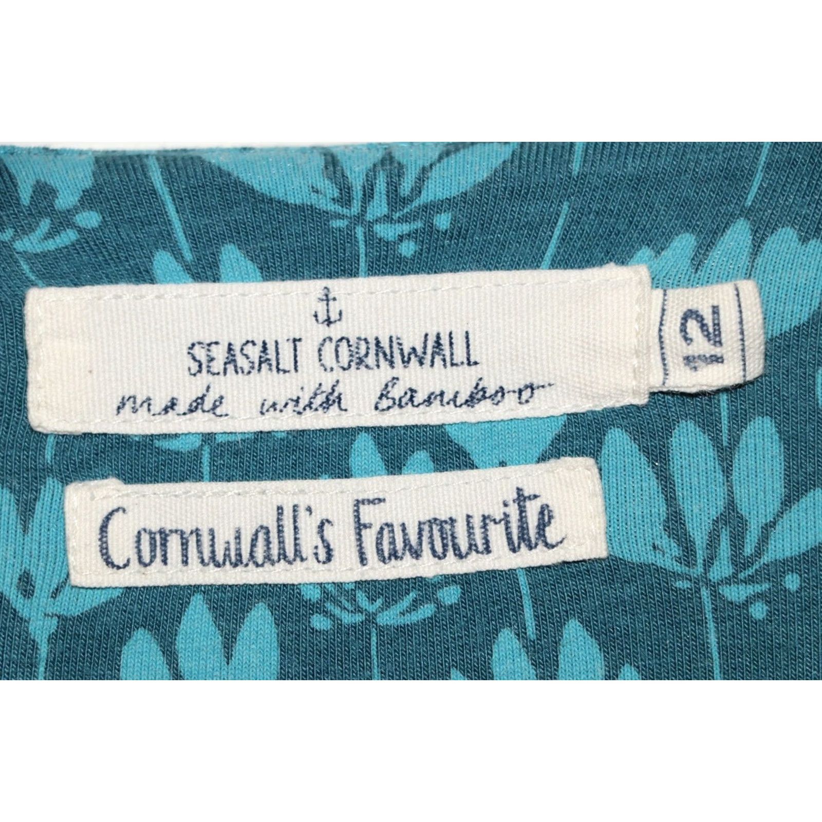 Vintage Seasalt Crest Dress Womens Teal V-Neck UK 12 Bamboo Knee Length Long Sleeve Pullover Casual Party Travel Vintage No Size XL / US 12-14 / IT 48-50 - 4 Thumbnail
