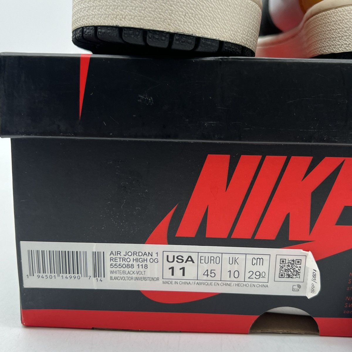 Nike Air Jordan 1 High Volt gold Size US 11 / EU 44 - 6 Thumbnail