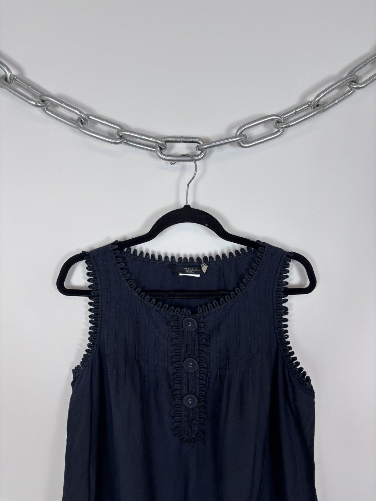 Weekend Max Mara Weekend Max Mara Women’s Navy Sleeveless Tank Top Blouse Size M / US 6-8 / IT 42-44 - 2 Thumbnail