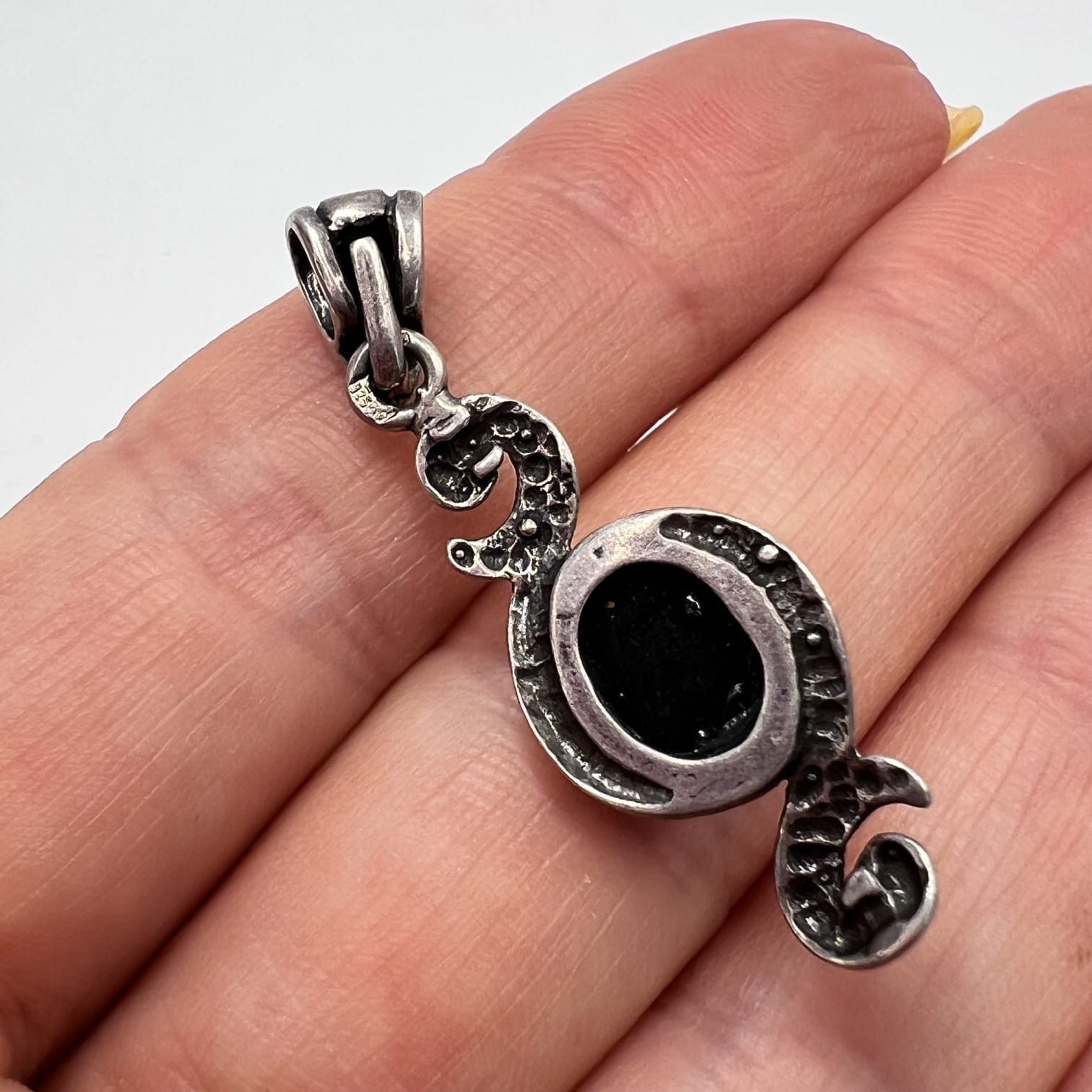 Sterling Silver Vintage 925 Sterling Silver Pendant with Natural Amber Size ONE SIZE - 6 Thumbnail