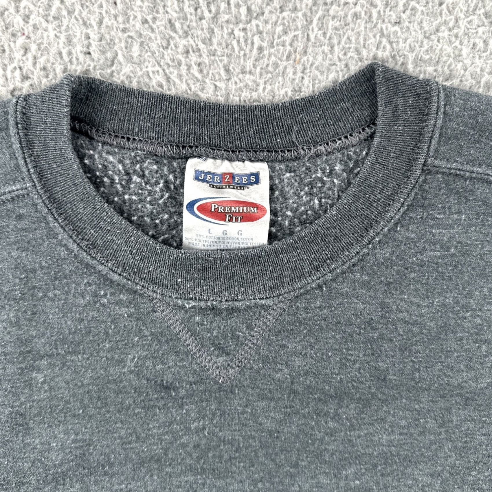 Jerzees VINTAGE Jerzees Premium Fit Adult L Solid Gray Crew Neck Boxy Sweatshirt Y2K 90s Unisex Mens Womens Shirt Hoodie? Size US L / EU 52-54 / 3 - 5 Thumbnail