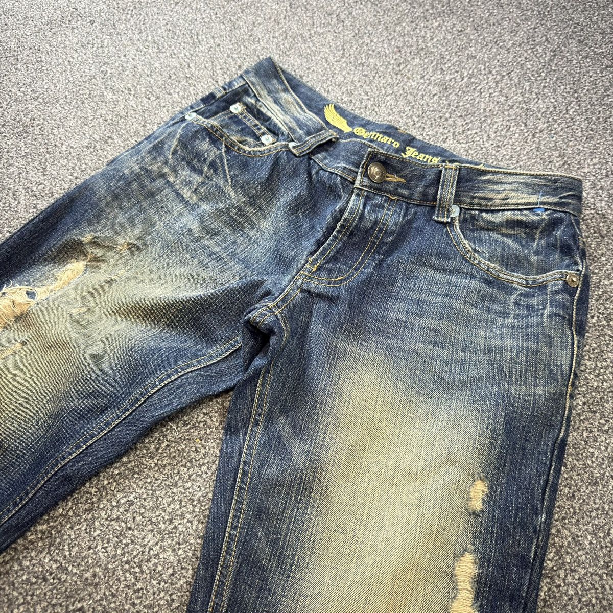 If Six Was Nine Insane ‼️ Flared Distressed Whisker Denim LGB Style Gennaro Size US 31 - 4 Thumbnail