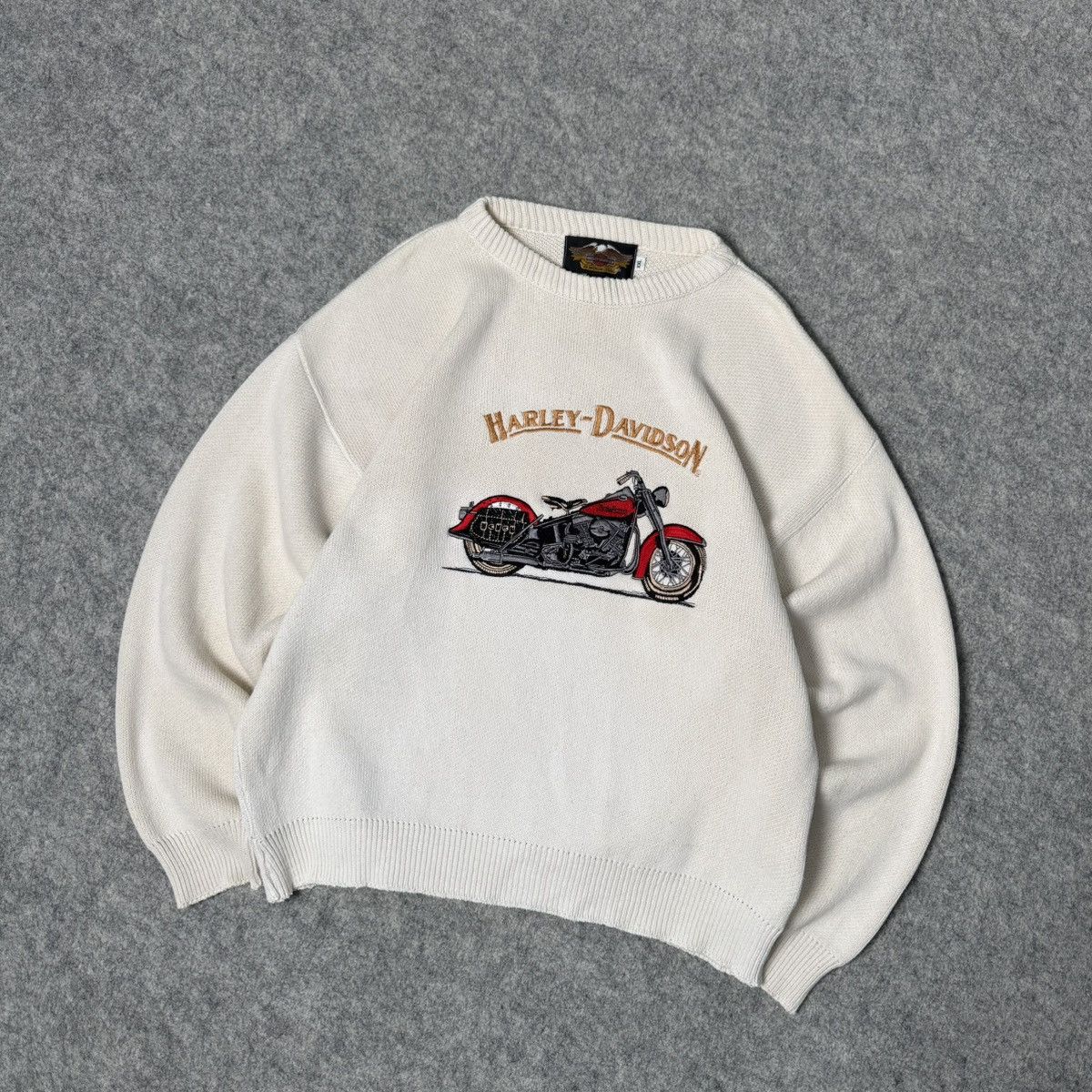 Harley Davidson Vintage Rare Harley Davidson Cream Sweater Size US XXL / EU 58 / 5 - 1 Thumbnail
