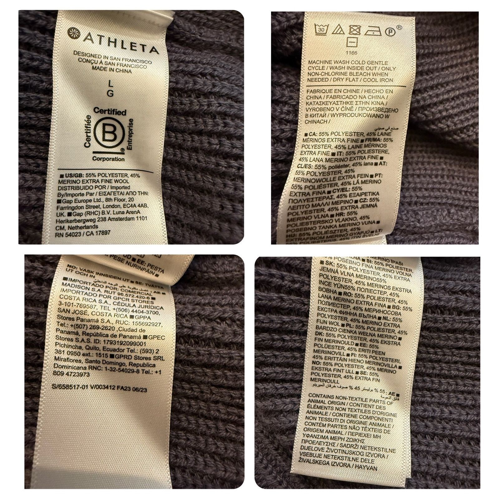 Athleta NWT Athleta Women's Blue/Purple Tunic Length Sweater Large Size L / US 10 / IT 46 - 7 Thumbnail