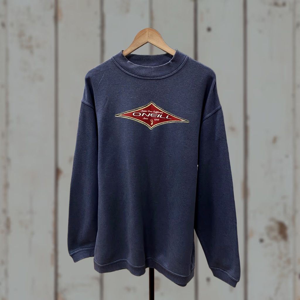 O'Neill VINTAGE O’Neill Santa Cruz Sweatshirt Logo Sweatshirt M/L Blue 90s Pullover Mens Hoodie OverSize Girls Boys Size US M / EU 48-50 / 2 - 1 Thumbnail
