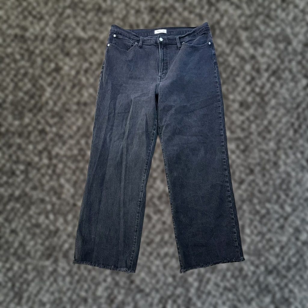 Madewell Madewell Jeans Womens 33T Black Wide-Leg Denim 5-Pocket High Rise Inseam 29 Inseam 29" Regular 36W 29L N/A Size 24" / US 00 / IT 34 - 1 Thumbnail