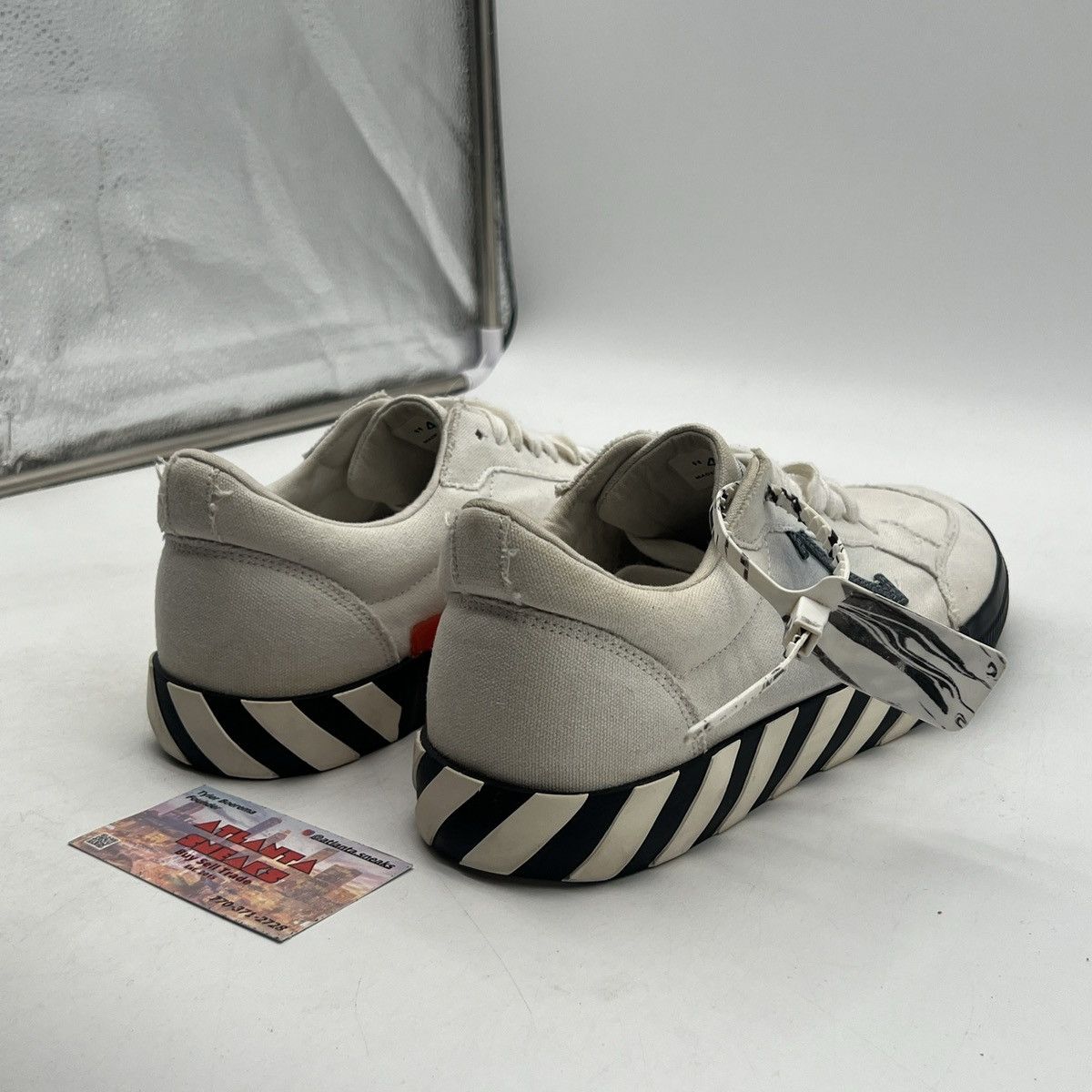 Off-White Off white vulc sneaker white black light blue Size US 11.5 / EU 44-45 - 5 Thumbnail