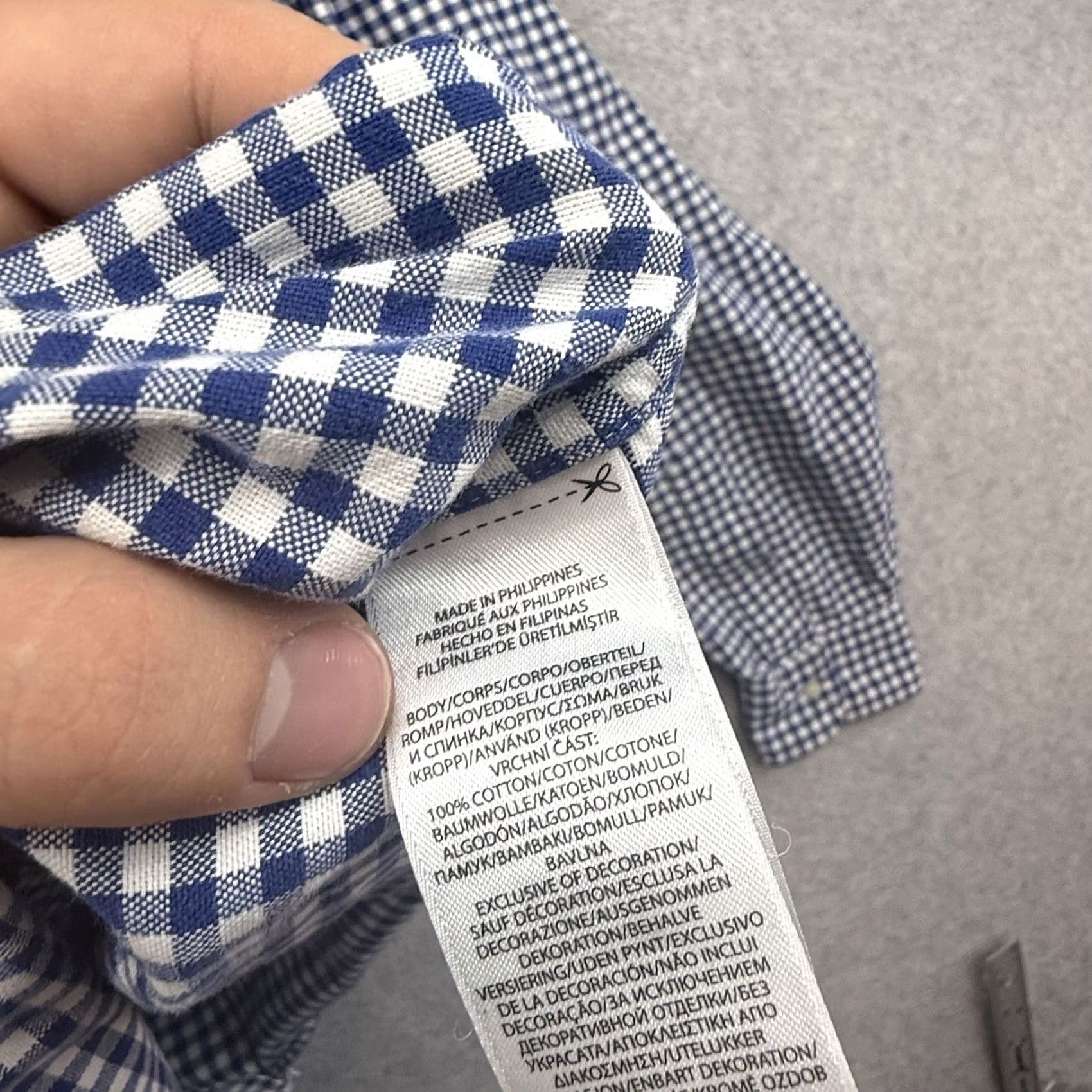 Polo Ralph Lauren Polo Ralph Lauren Mens 3XLT Blue White Gingham Check Button Shirt Flesh Pony Shirt Size US XXL / EU 58 / 5 - 4 Thumbnail