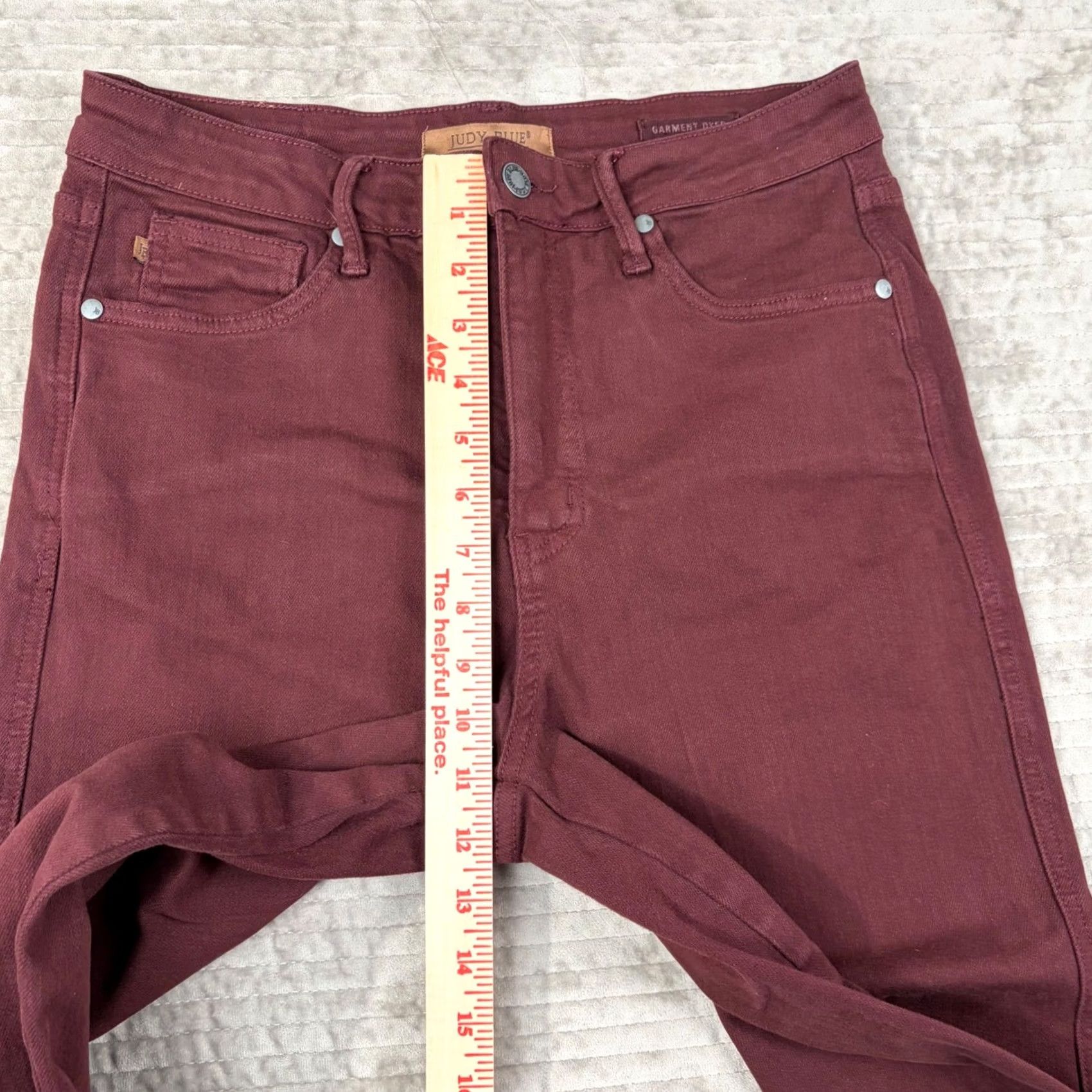Vintage Judy Blue Burgundy Wide Leg Jeans JB88752 Size 9/29, High Rise, 5-Pocket Denim, Stretch, Button Fly, Womens Size 30" / US 8 / IT 44 - 5 Thumbnail