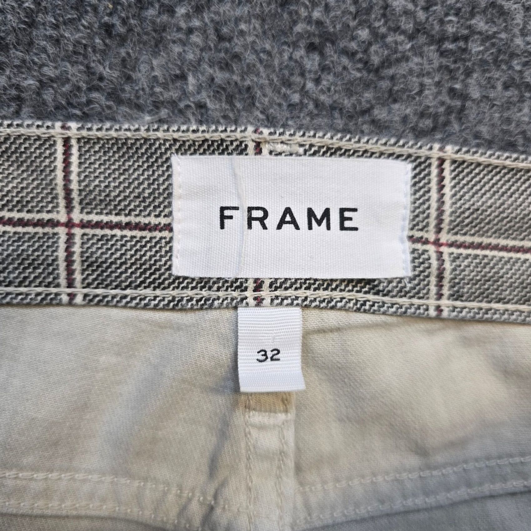 Frame FRAME Frame Pants Women Size 32 Gray Windowpane Plaid High Skinny Crop Casual Career Size 24" / US 00 / IT 34 - 4 Thumbnail