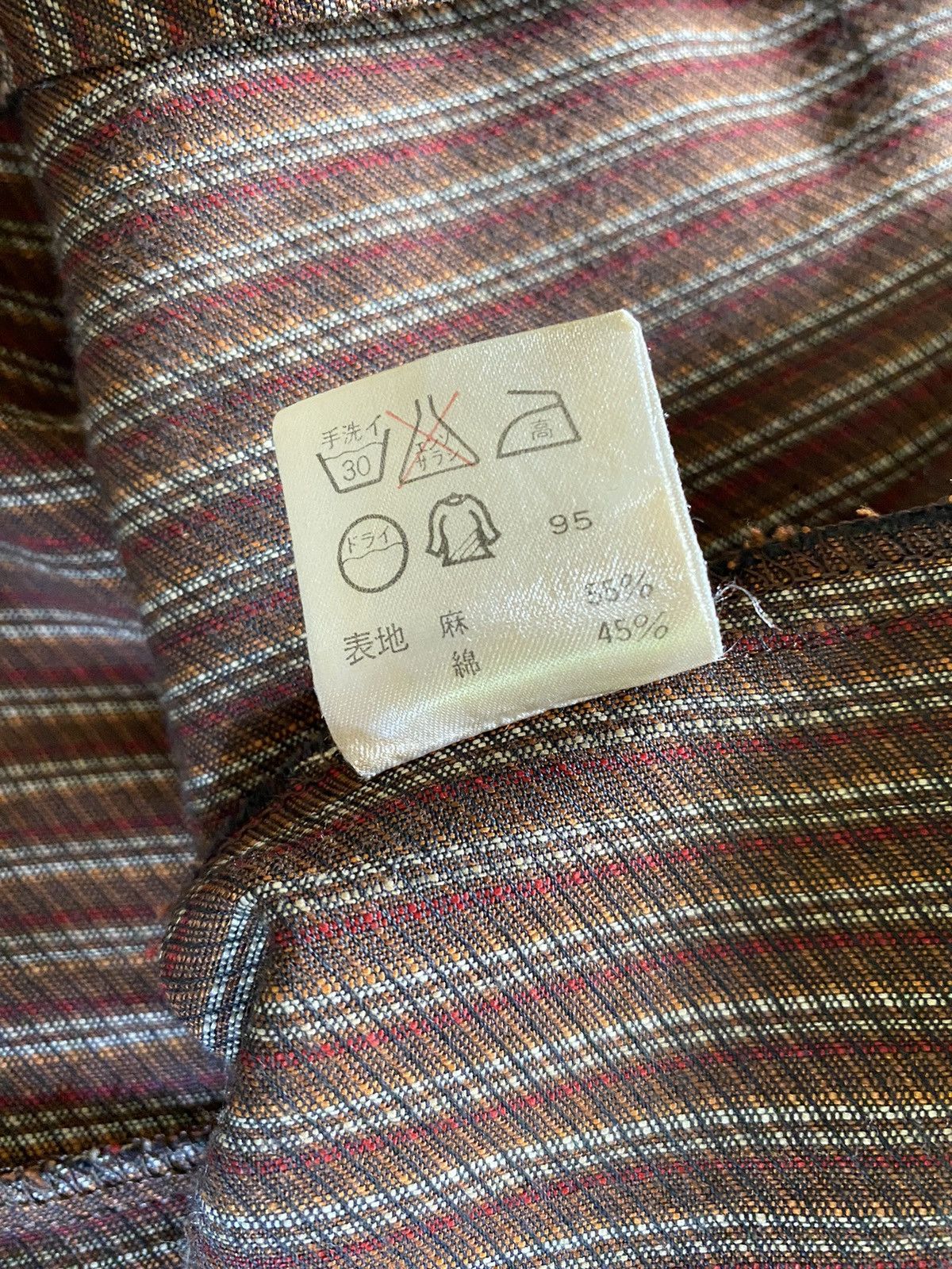 Calvin Klein Calvin Klein Brown Striped Button Top Size L / US 10 / IT 46 - 6 Thumbnail