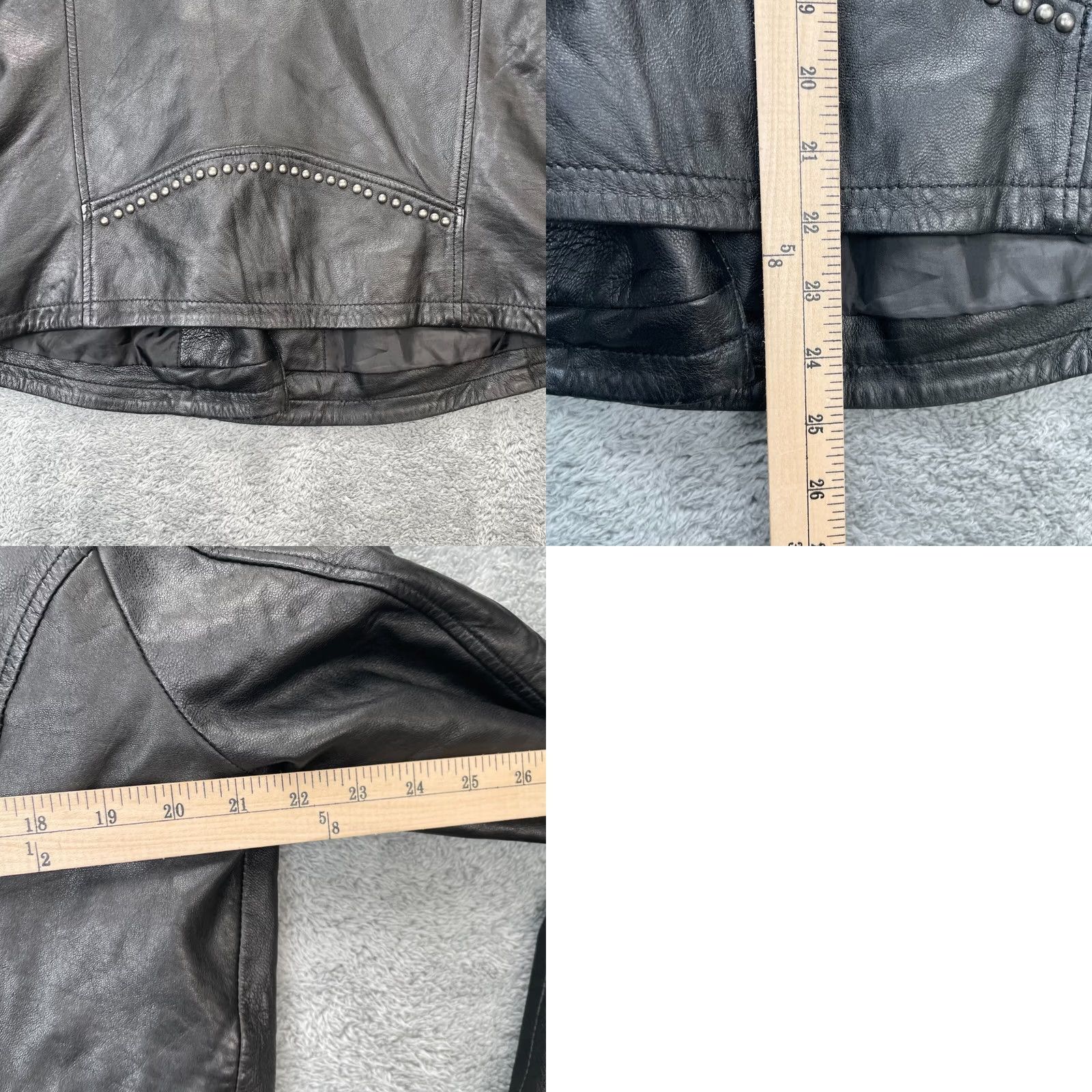 Vintage VINTAGE Excelled Jacket Womens XL Black Leather Biker Coat Studded Zipper Collared Short Sleeve Casual Size XL / US 12-14 / IT 48-50 - 8 Thumbnail