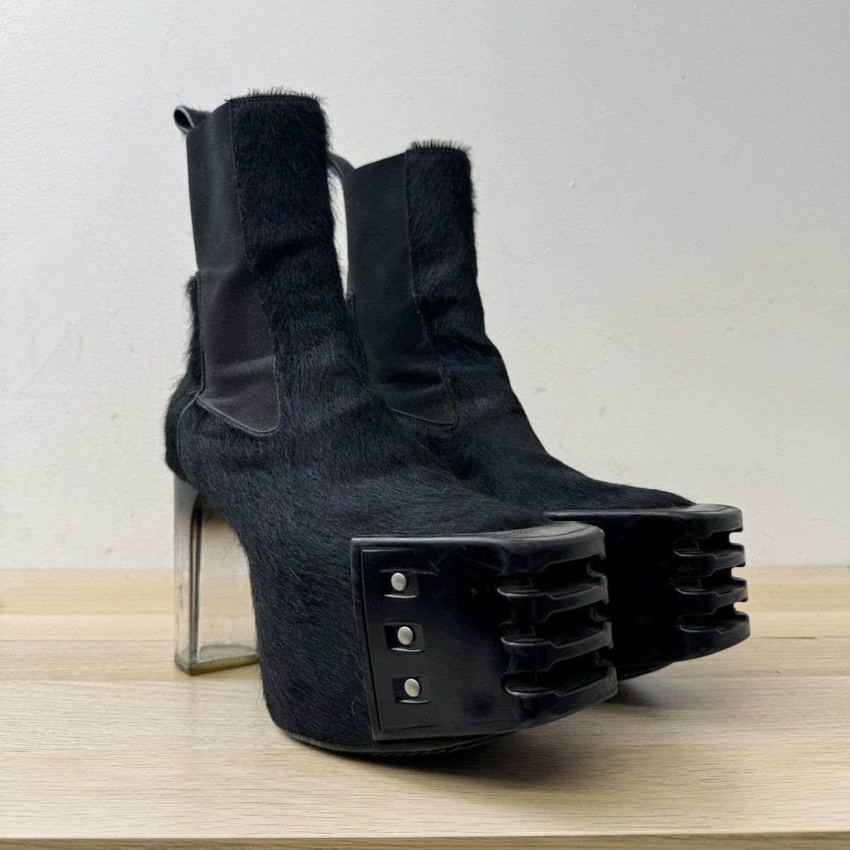 靴 rick owens Pony hair kiss boot Rick Owens Rick Owens Tecuatl Pony Hair Kiss Heel