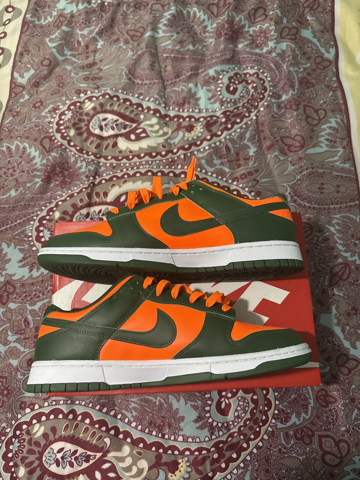 Nike Nike Dunk Low “Miami Hurricanes” Size US 13 / EU 46 - 2 Thumbnail