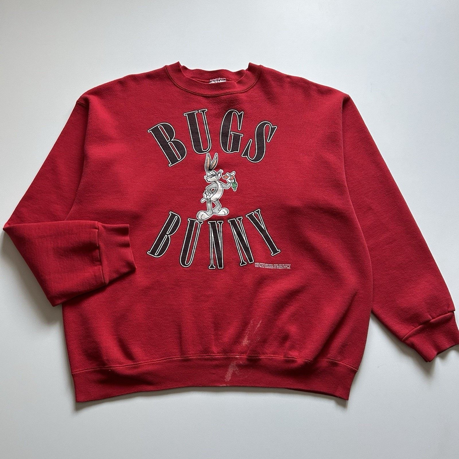Vintage Vintage 90s Looney Tunes Bugs Bunny Cartoon Crewneck XL Red Size US XL / EU 56 / 4 - 1 Thumbnail