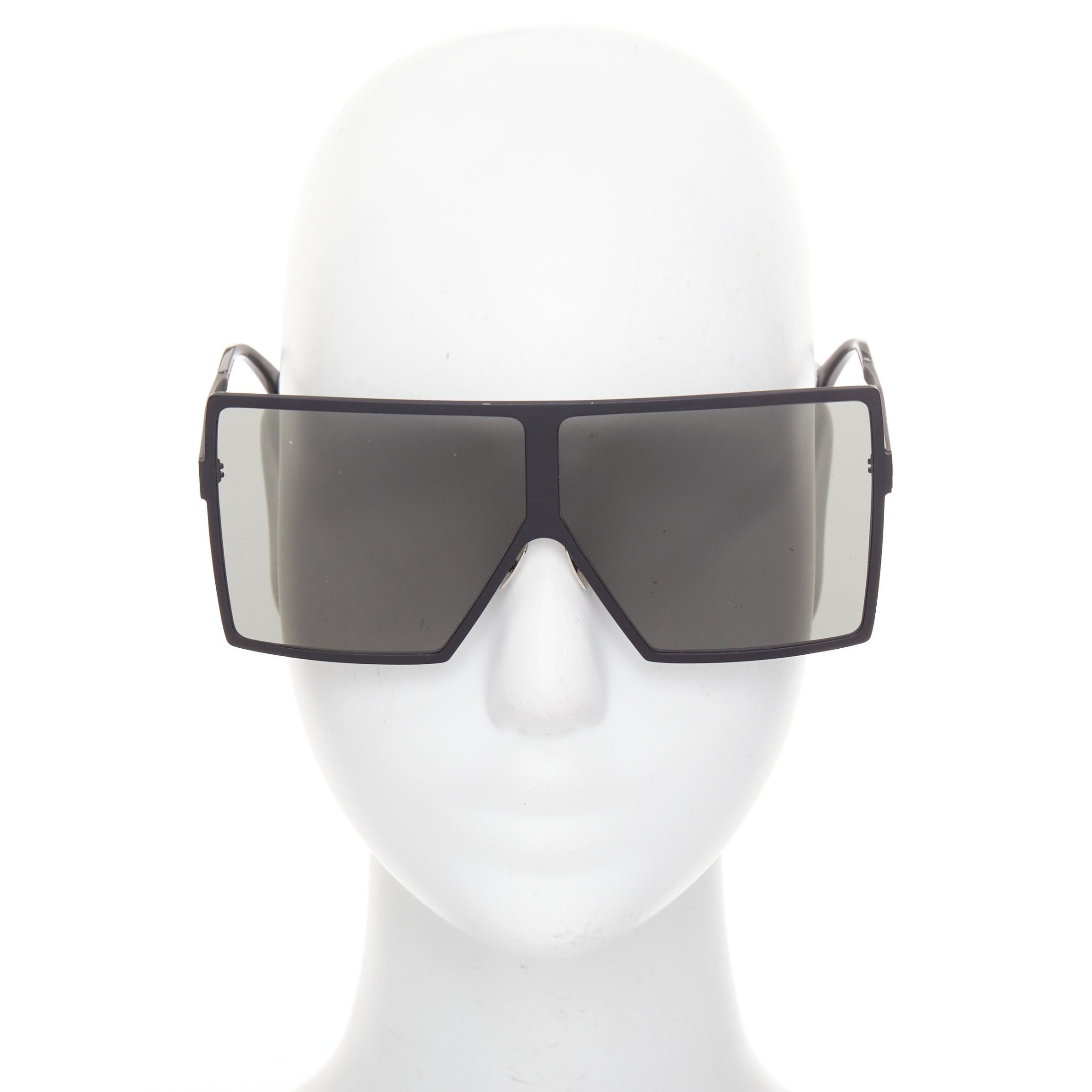 Saint Laurent Paris SAINT LAURENT SL182 Betty black matte surface rectangular shield sunglasses Size ONE SIZE - 1 Thumbnail