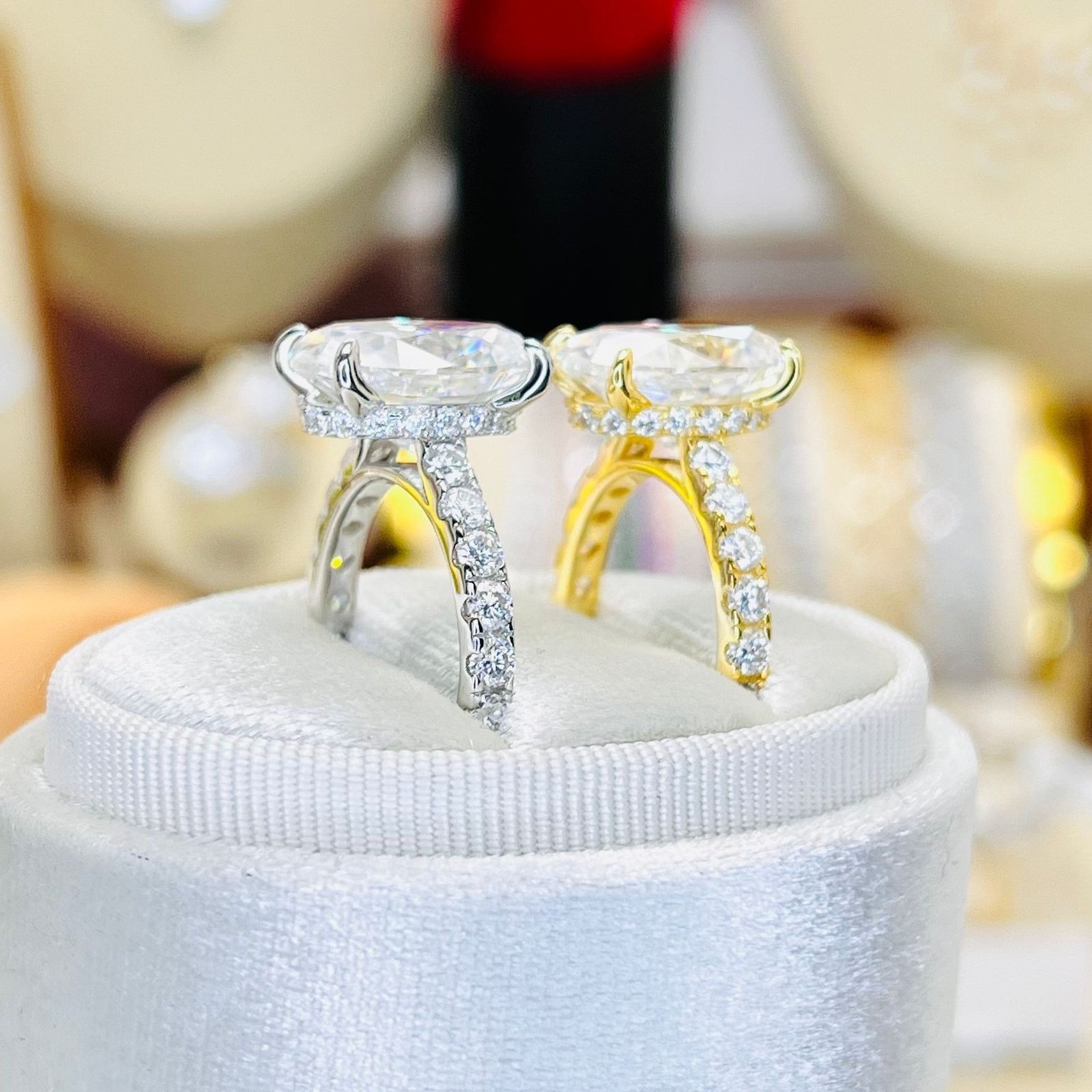 Other Luxurious 11.62ctw Oval Moissanite Hidden Halo Eternity Ring Size ONE SIZE - 3 Thumbnail