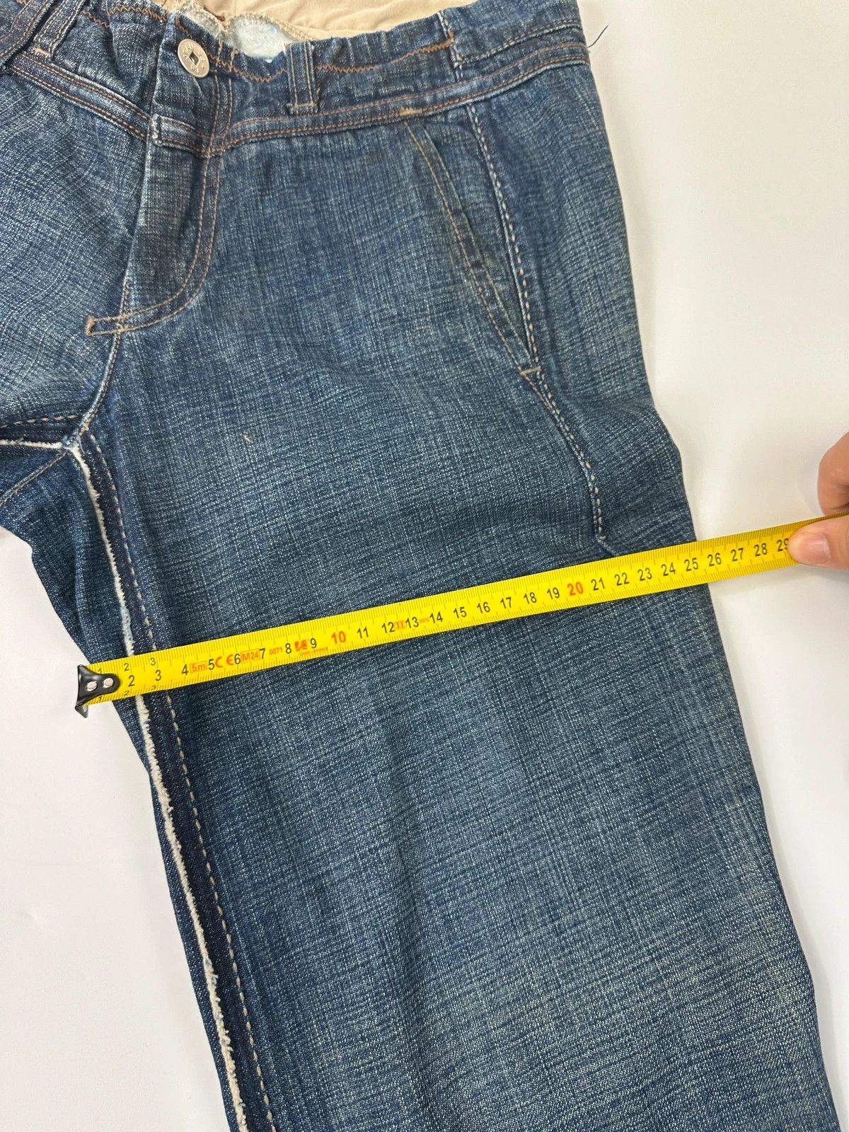 Marithe + Francois Girbaud Marithé + François Girbaud 00’s Navy Wash Flared Denim Pants Size 27" / US 4 / IT 40 - 11 Thumbnail