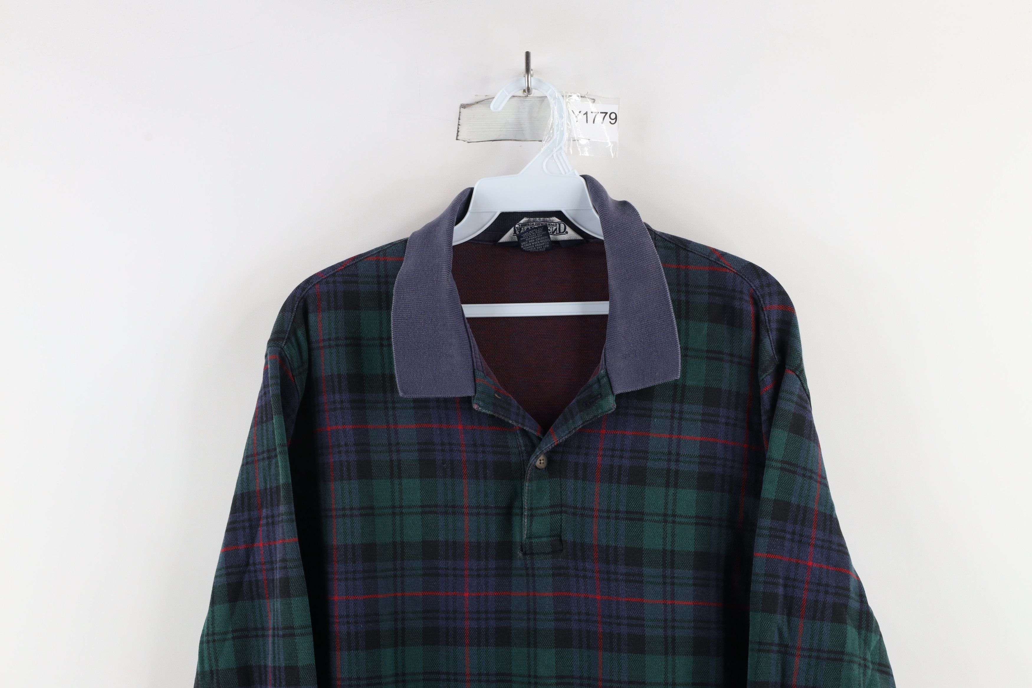 Lands' End × Vintage Vintage 90s Lands End Long Sleeve Rugby Polo Shirt AS IS Size US L / EU 52-54 / 3 - 2 Thumbnail
