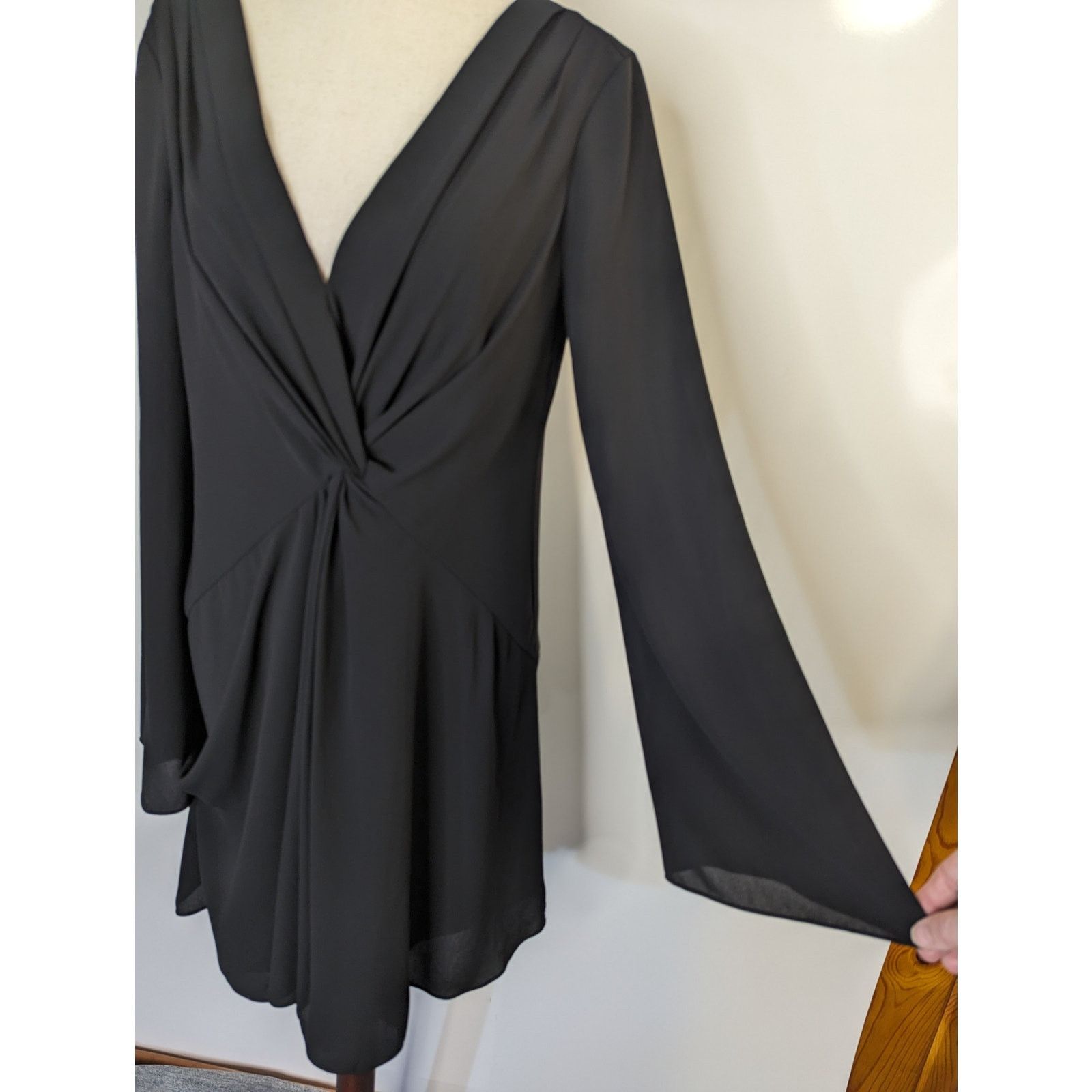 Cinq a Sept Cecil black long sleeve baby doll mini dress size 2 Size XS / US 0-2 / IT 36-38 - 8 Thumbnail