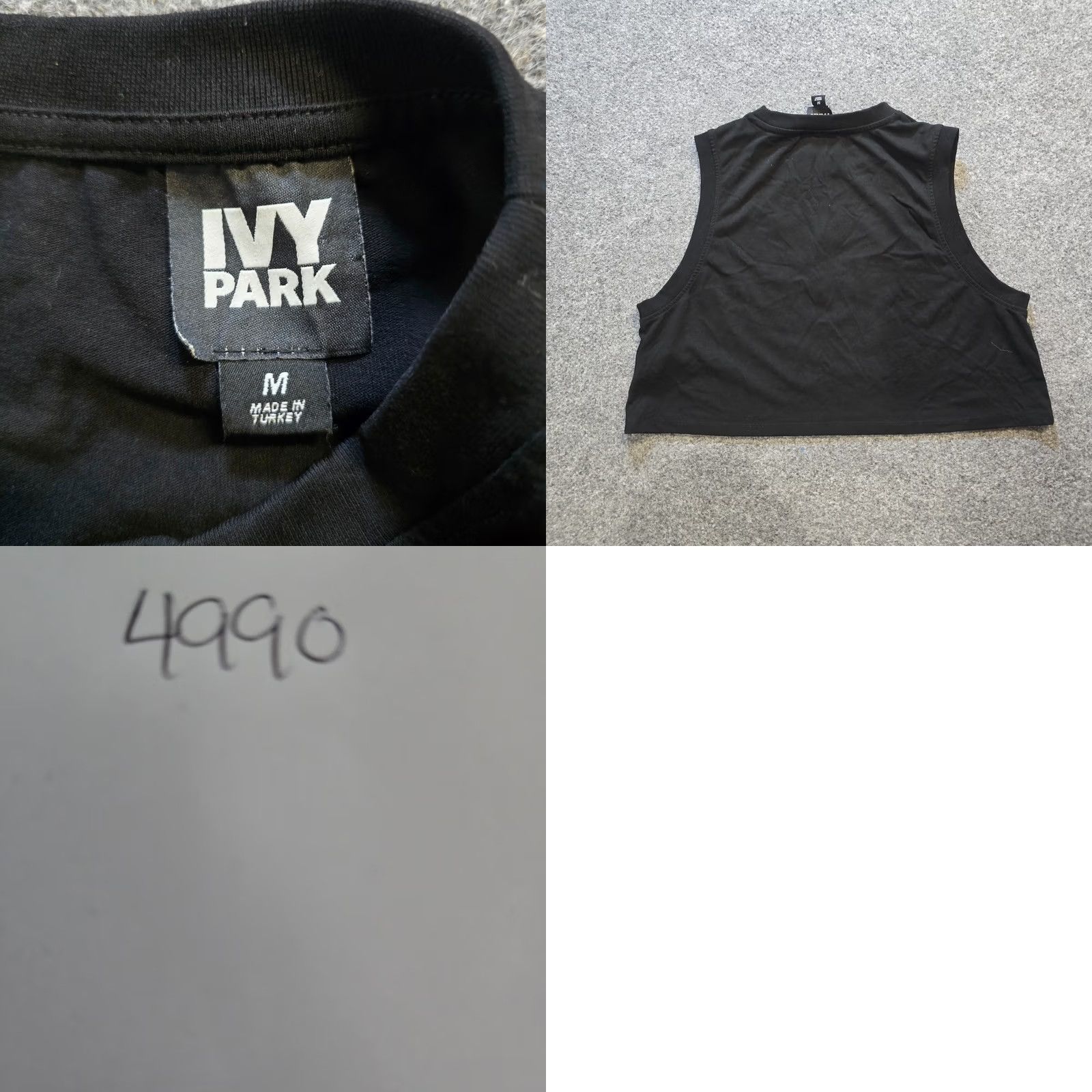 Ivy Park IVY PARK Top Tank Cropped Embossed Logo Black Womens Size M Athleisure Casual Size M / US 6-8 / IT 42-44 - 8 Thumbnail