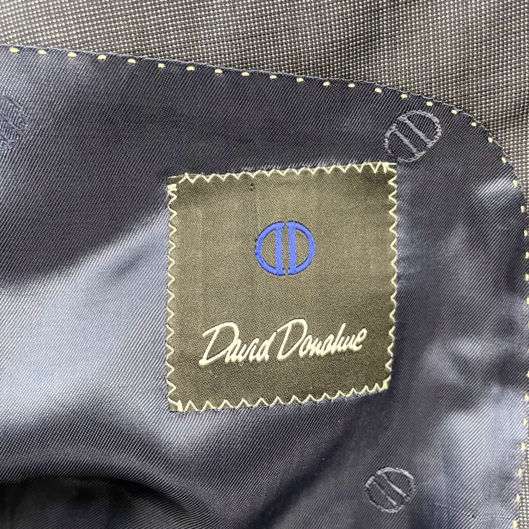 David Donahue VINTAGE David Donahue Blazer Navy Blue 40S 100% Wool Two-Button Single-Breasted Notch Lapel Men’s Jacket Short Regular Size 40R - 5 Thumbnail