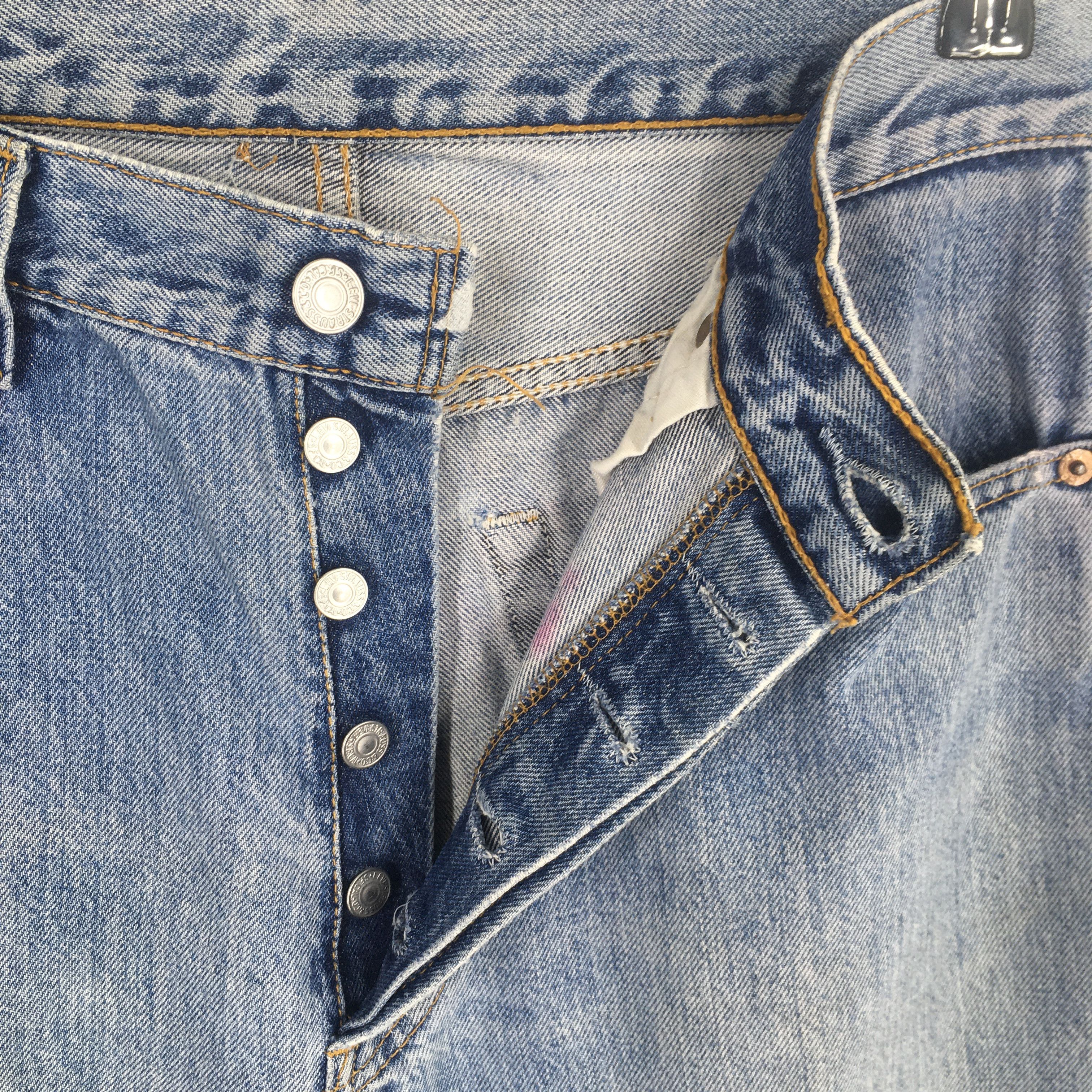 Levi's Size 30x30.5 Vintage 90s Levi's 501 Faded Blue Jeans Size US 30 / EU 46 - 6 Thumbnail
