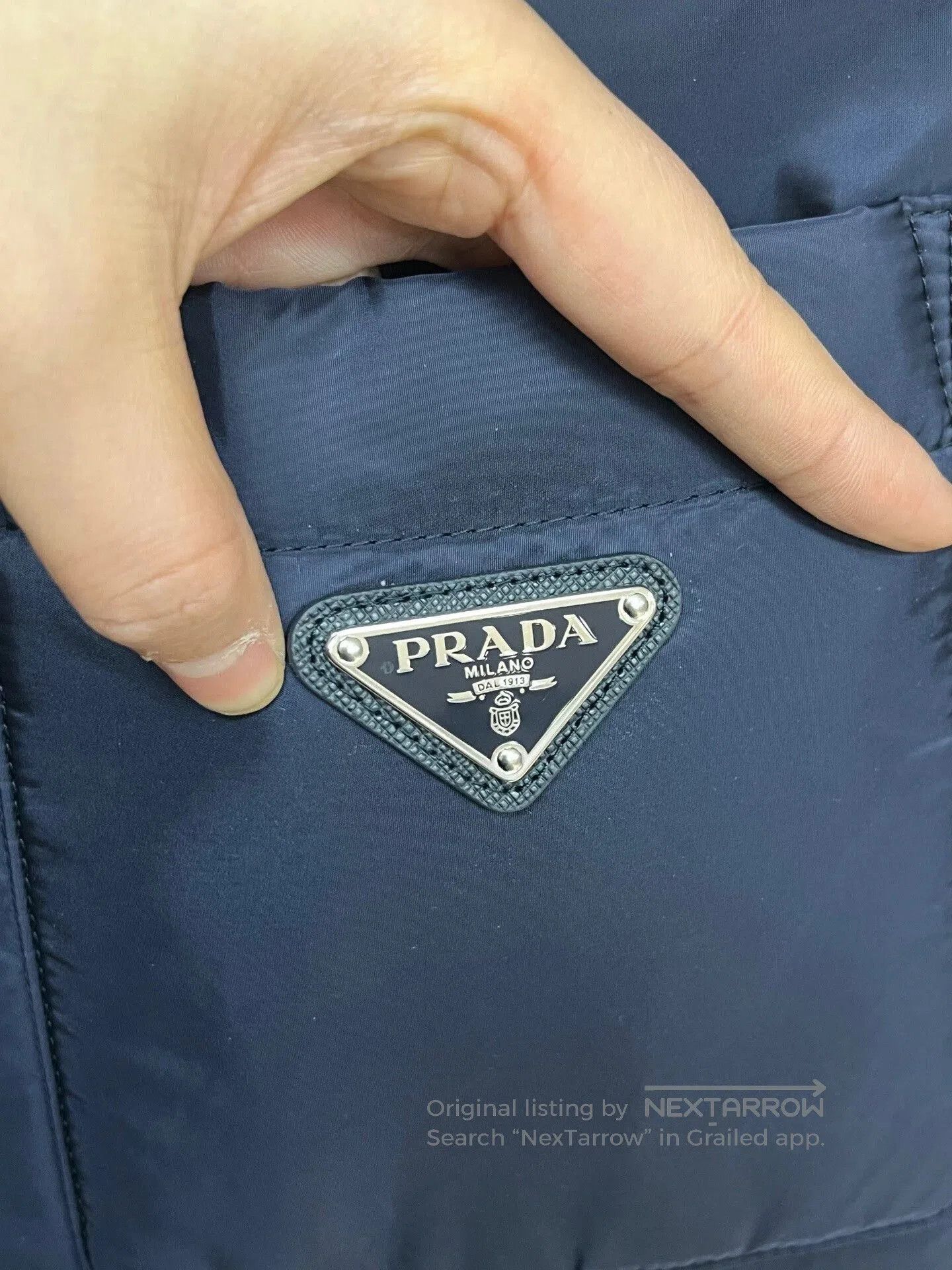 Prada prada navy cotton jacket with triangle logo. Size US M / EU 48-50 / 2 - 3 Thumbnail