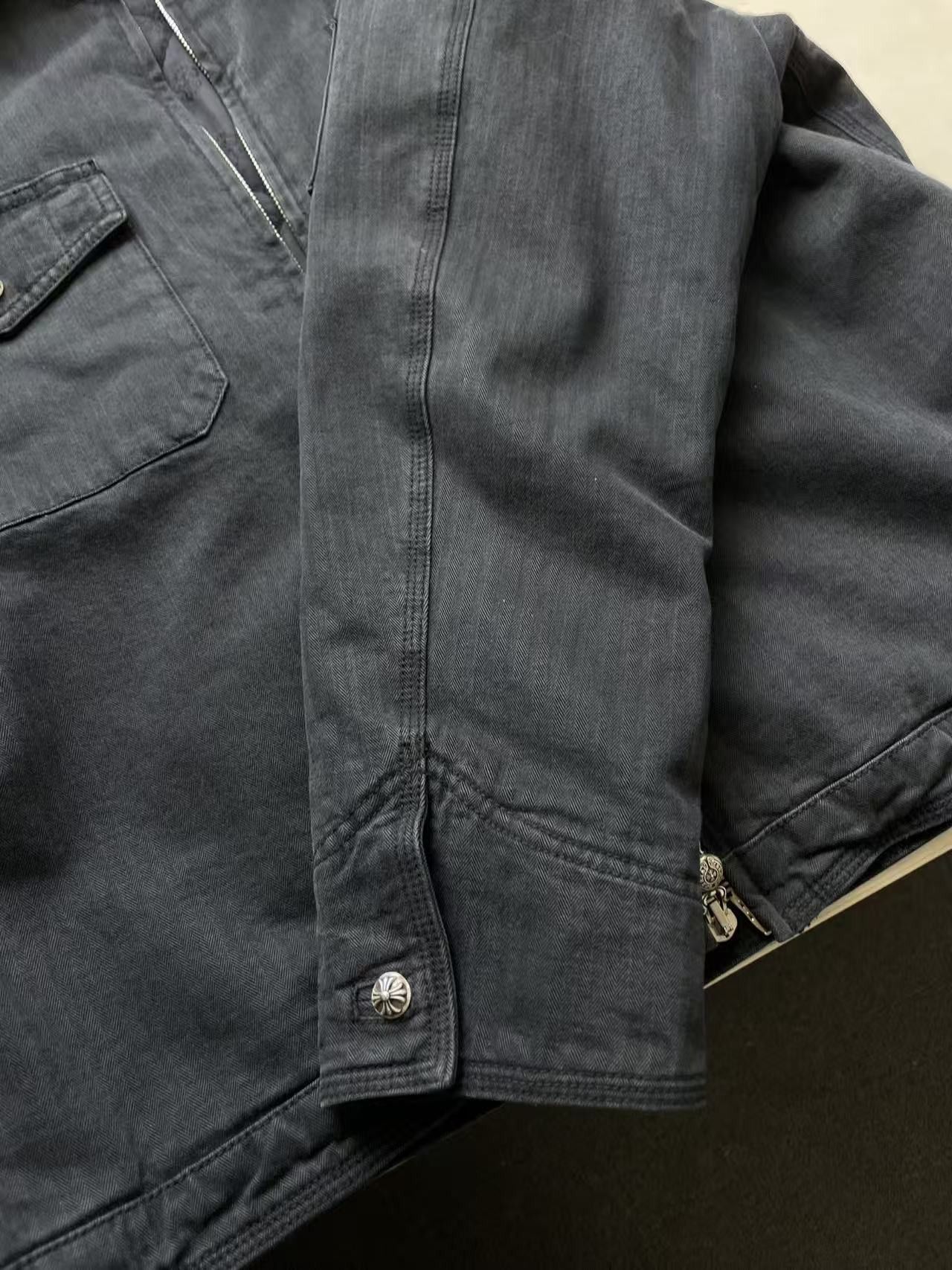 Chrome Hearts Chrome Hearts Black Wash Denim Dagger Zip Jacket Size US L / EU 52-54 / 3 - 8 Thumbnail