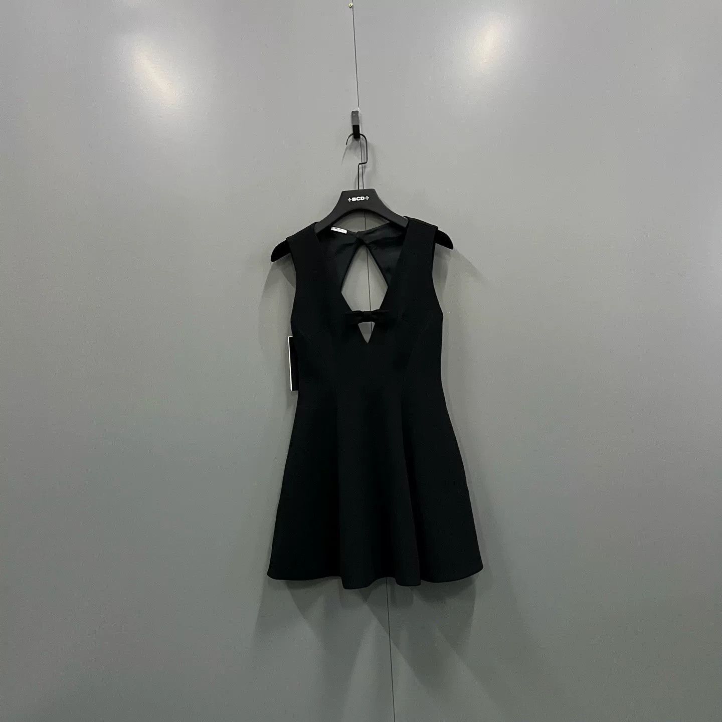miu miu black bow detail dress