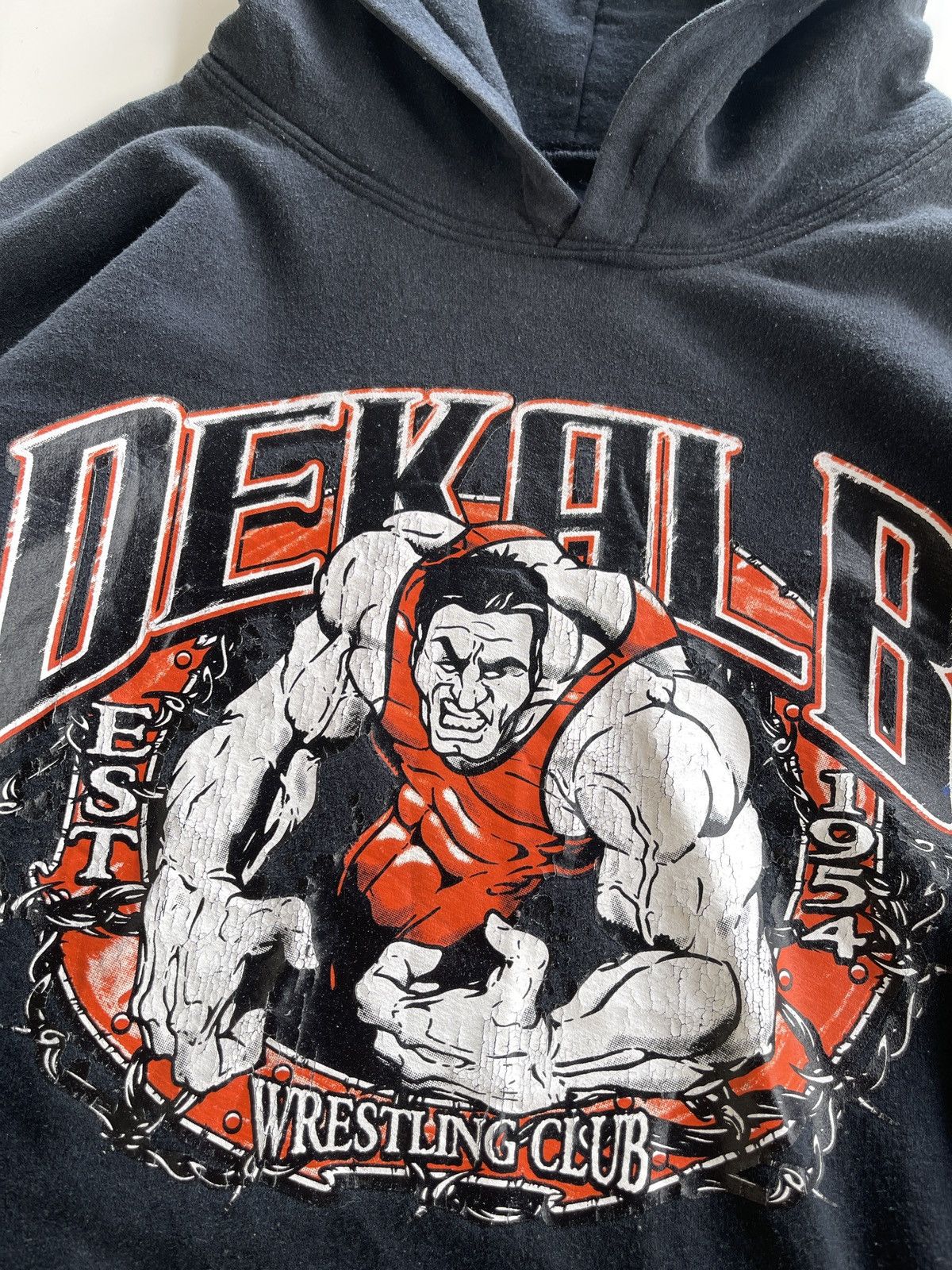 Vintage Vintage Y2K Dekalb Wrestling Club Hoodies Size US L / EU 52-54 / 3 - 7 Thumbnail